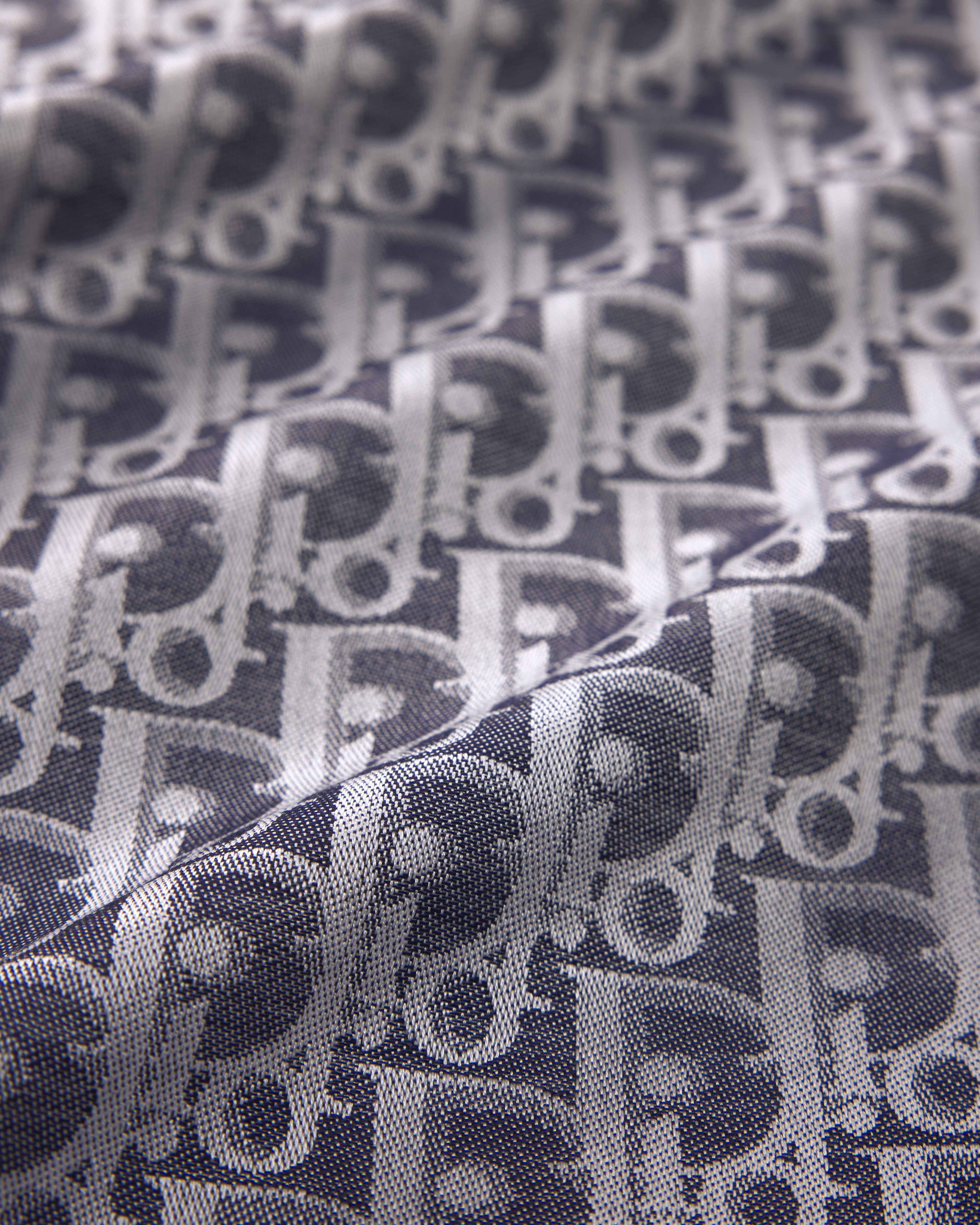 Dior Oblique Shawl Navy Blue Silk, Wool and Cashmere E09