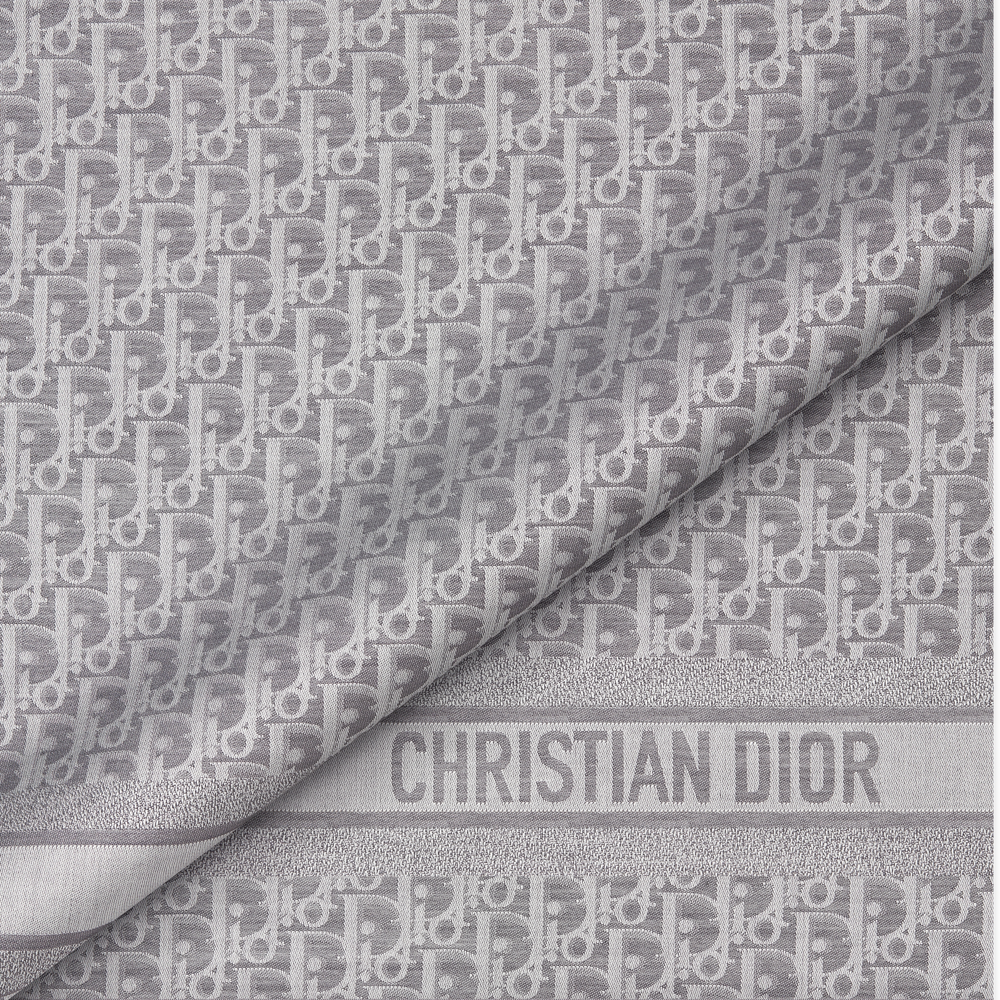 Dior Oblique Shawl Gray Silk, Wool and Cashmere E09
