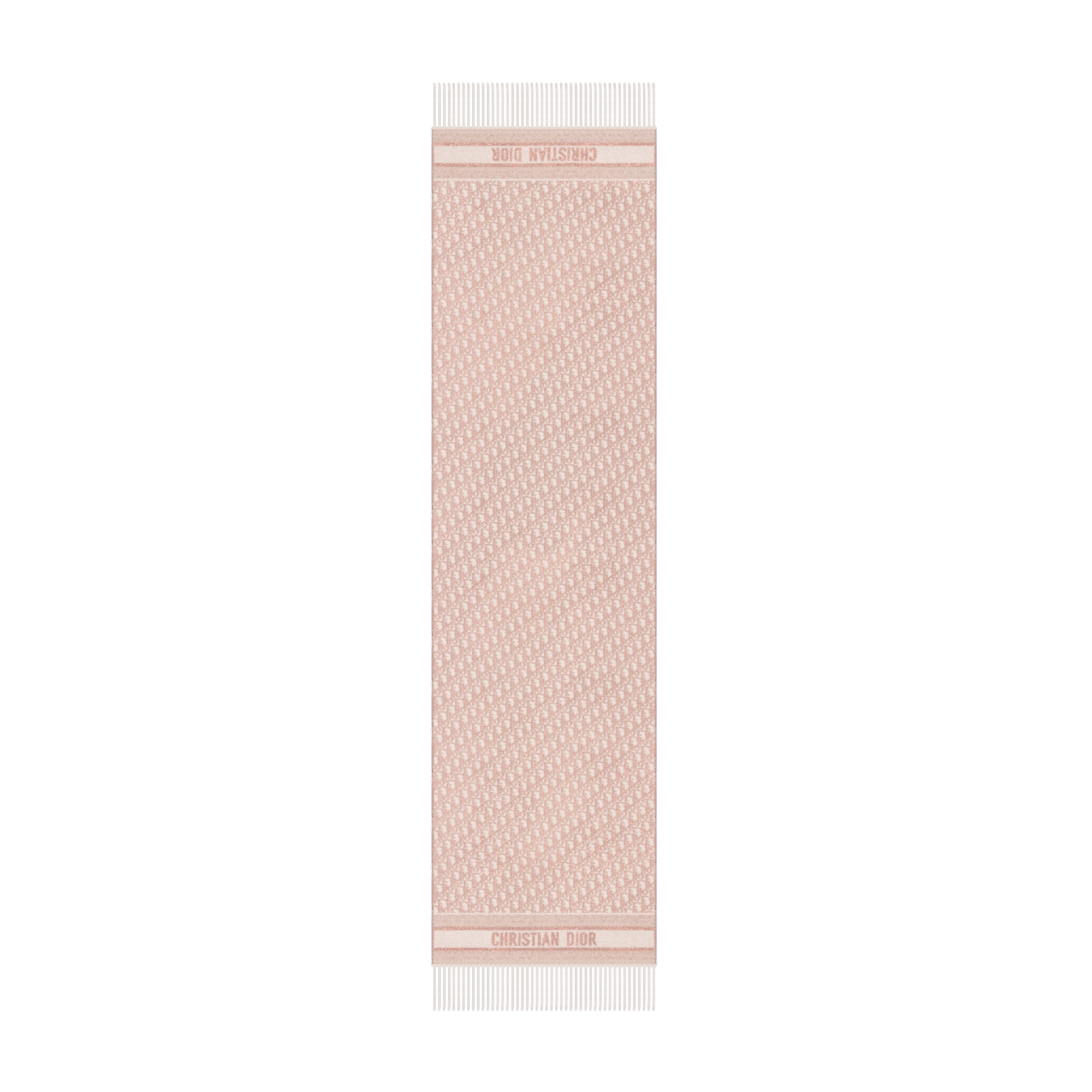 Echarpe Dior Oblique Mescla de cashmere rosa-Rose des Vents e fio metálico E07