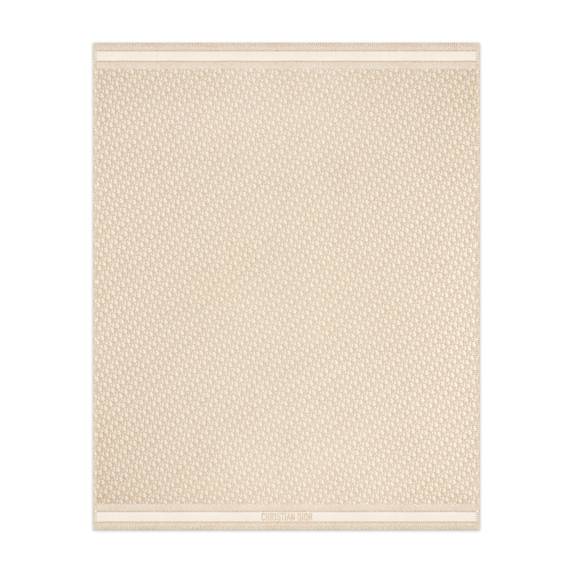 Dior Oblique Decke Kaschmirmischung in Goldfarbe mit Metallfaden E01