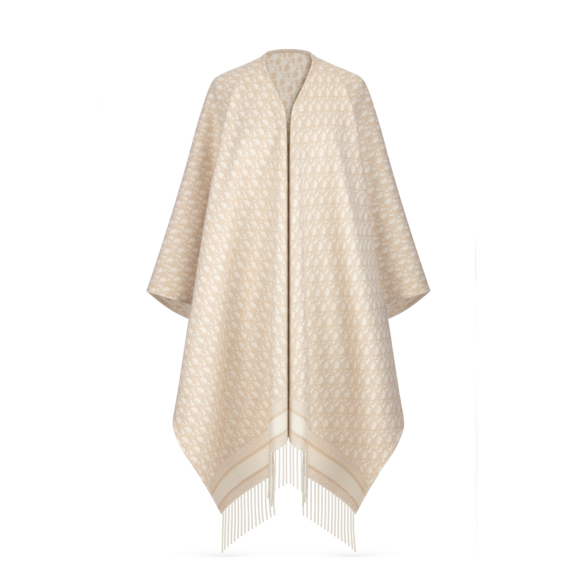 Dior Oblique Poncho Gold-Tone Cashmere Blend E01