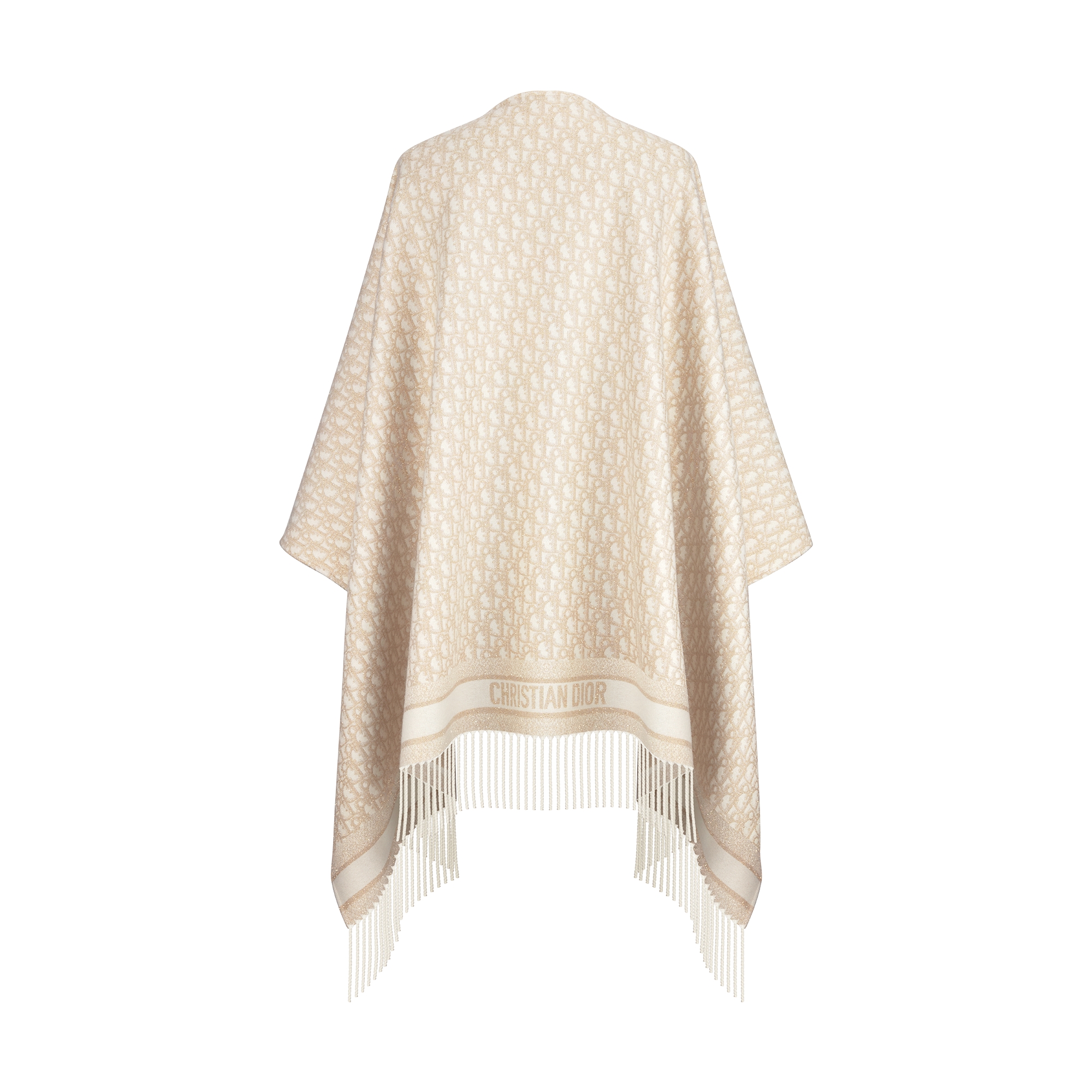 Dior Oblique Poncho Gold-Tone Cashmere Blend E08