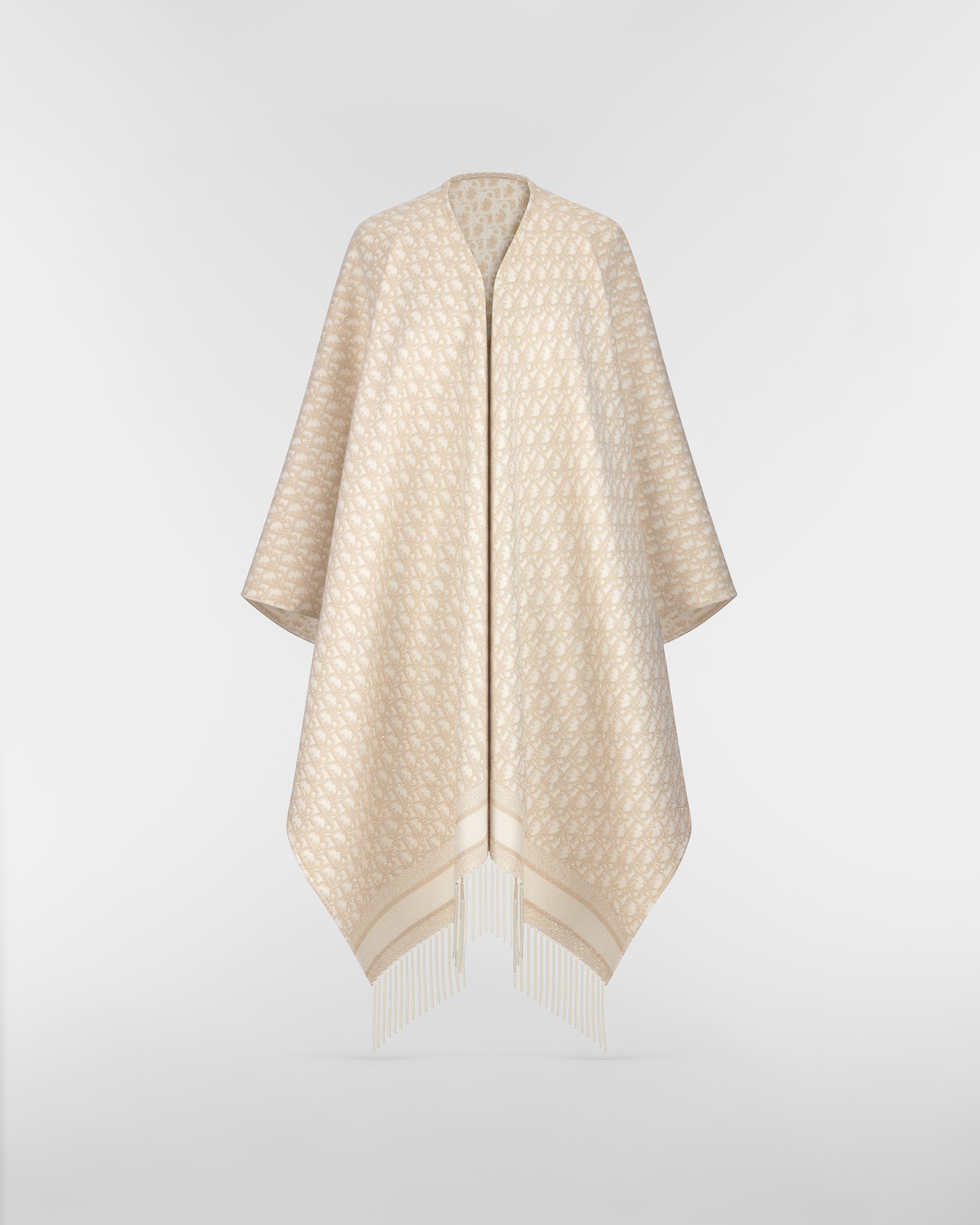 Dior Oblique Poncho Gold-Tone Cashmere Blend E01