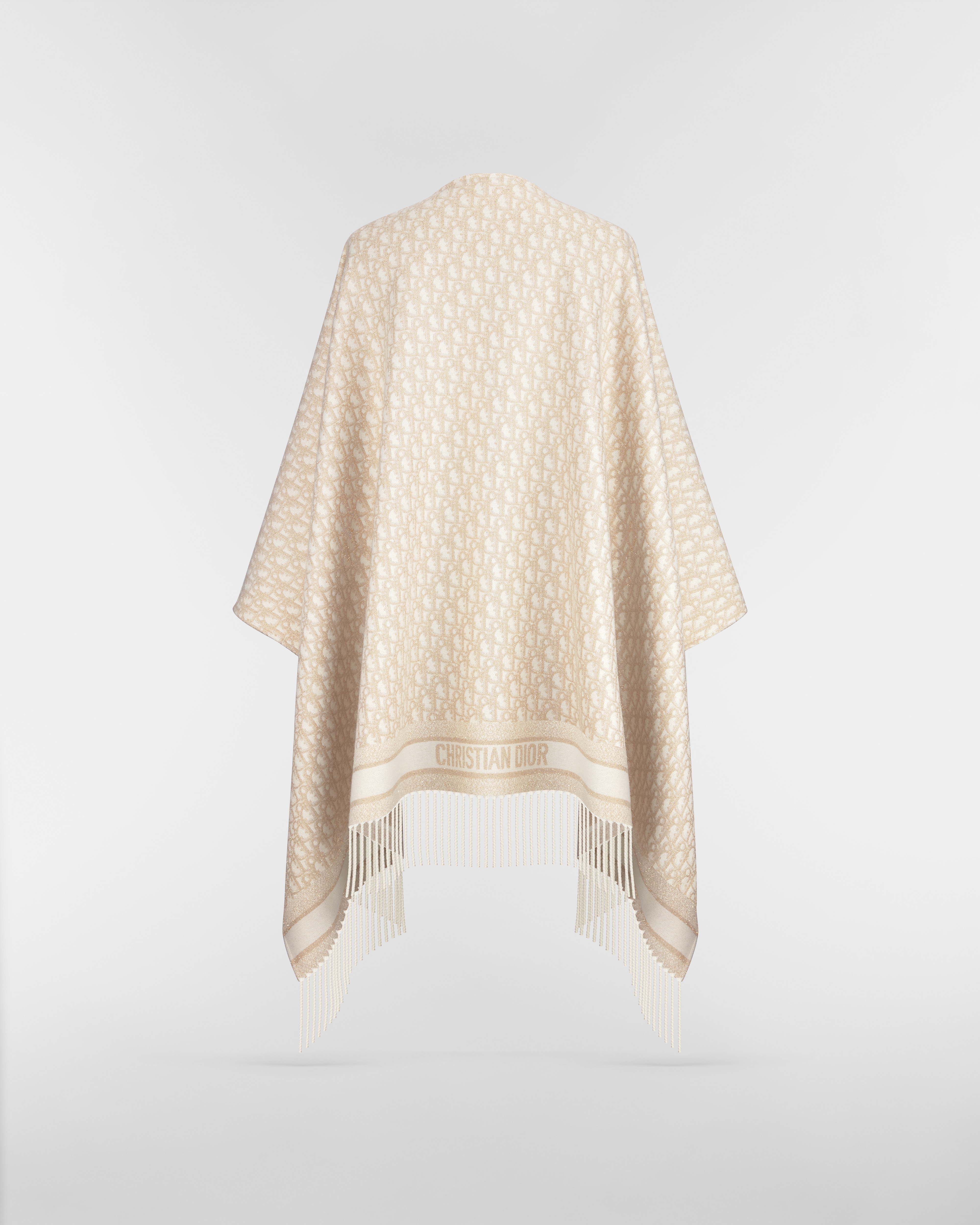 Dior Oblique Poncho Gold-Tone Cashmere Blend E08
