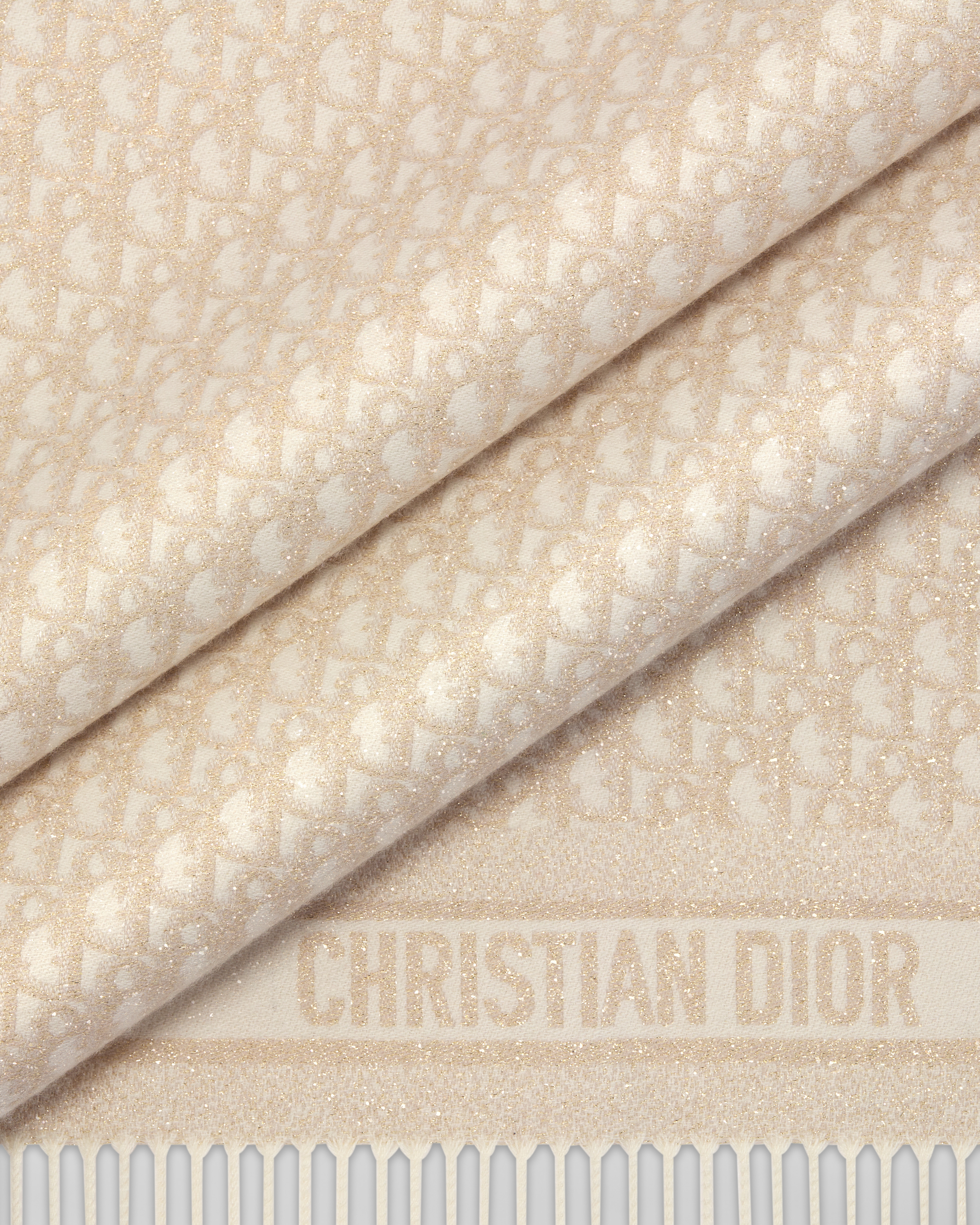 Dior Oblique Poncho Gold-Tone Cashmere Blend E09