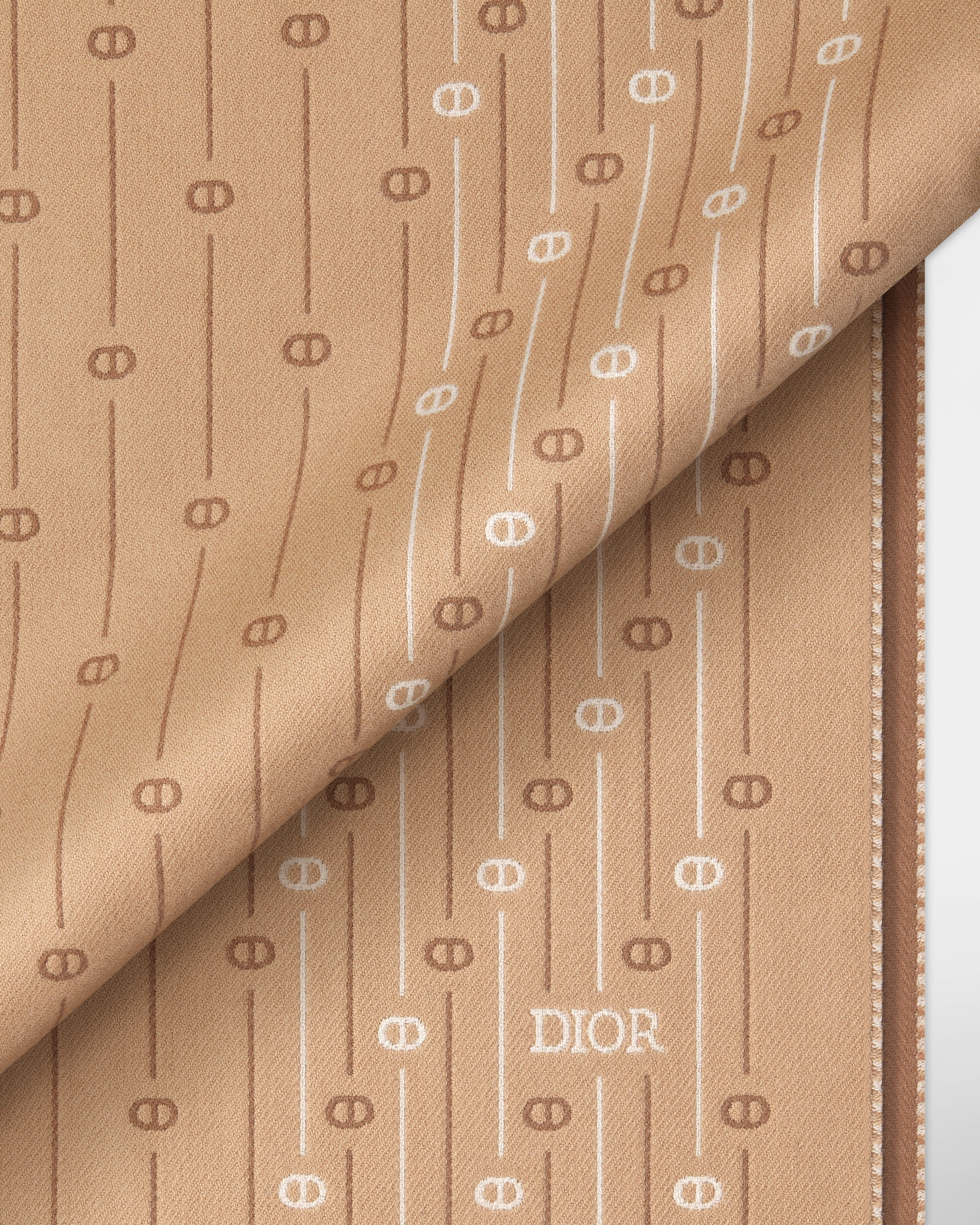 Sciarpa a strisce CD Icon Lana beige intenso E09