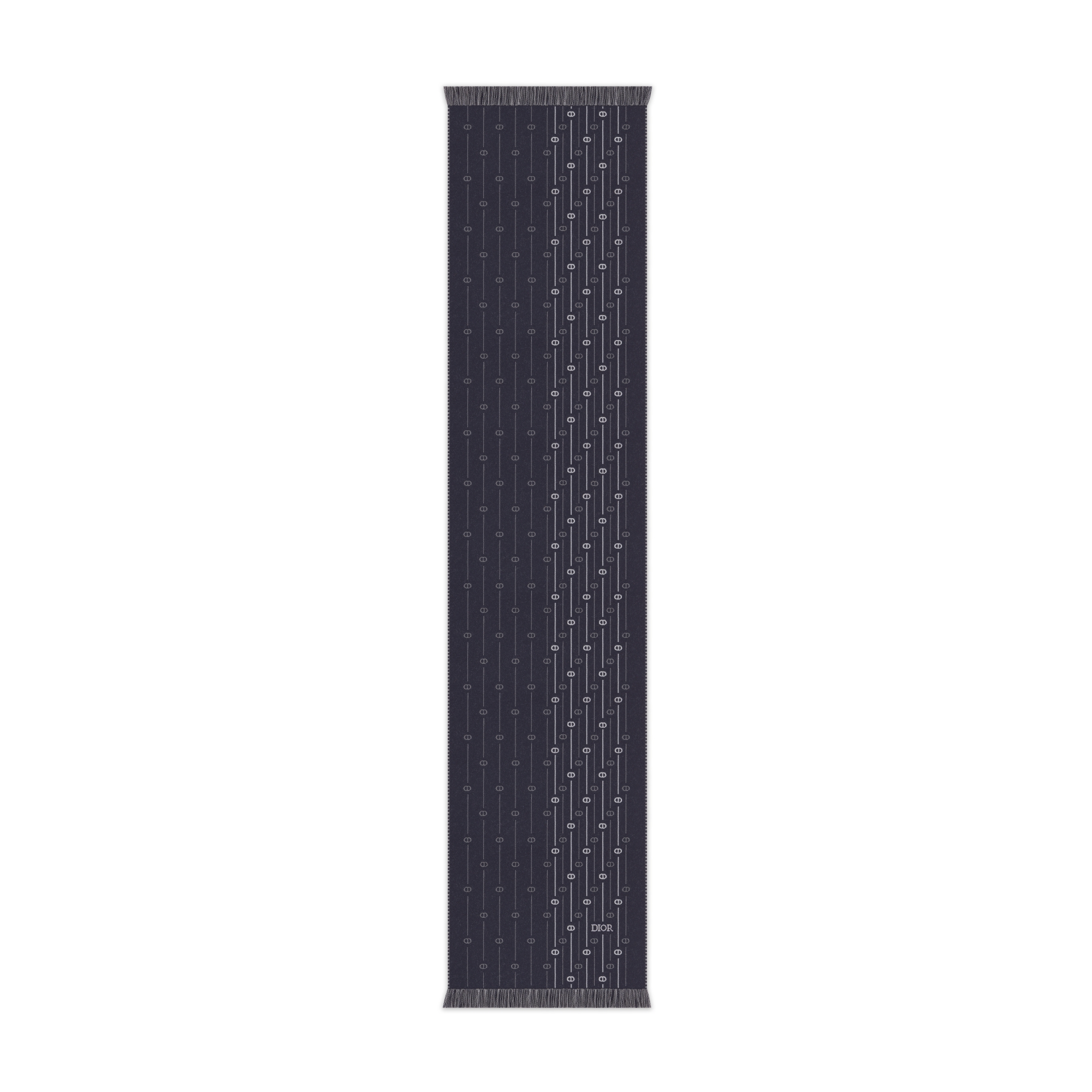 CD Icon Striped Scarf Deep Blue Wool E07