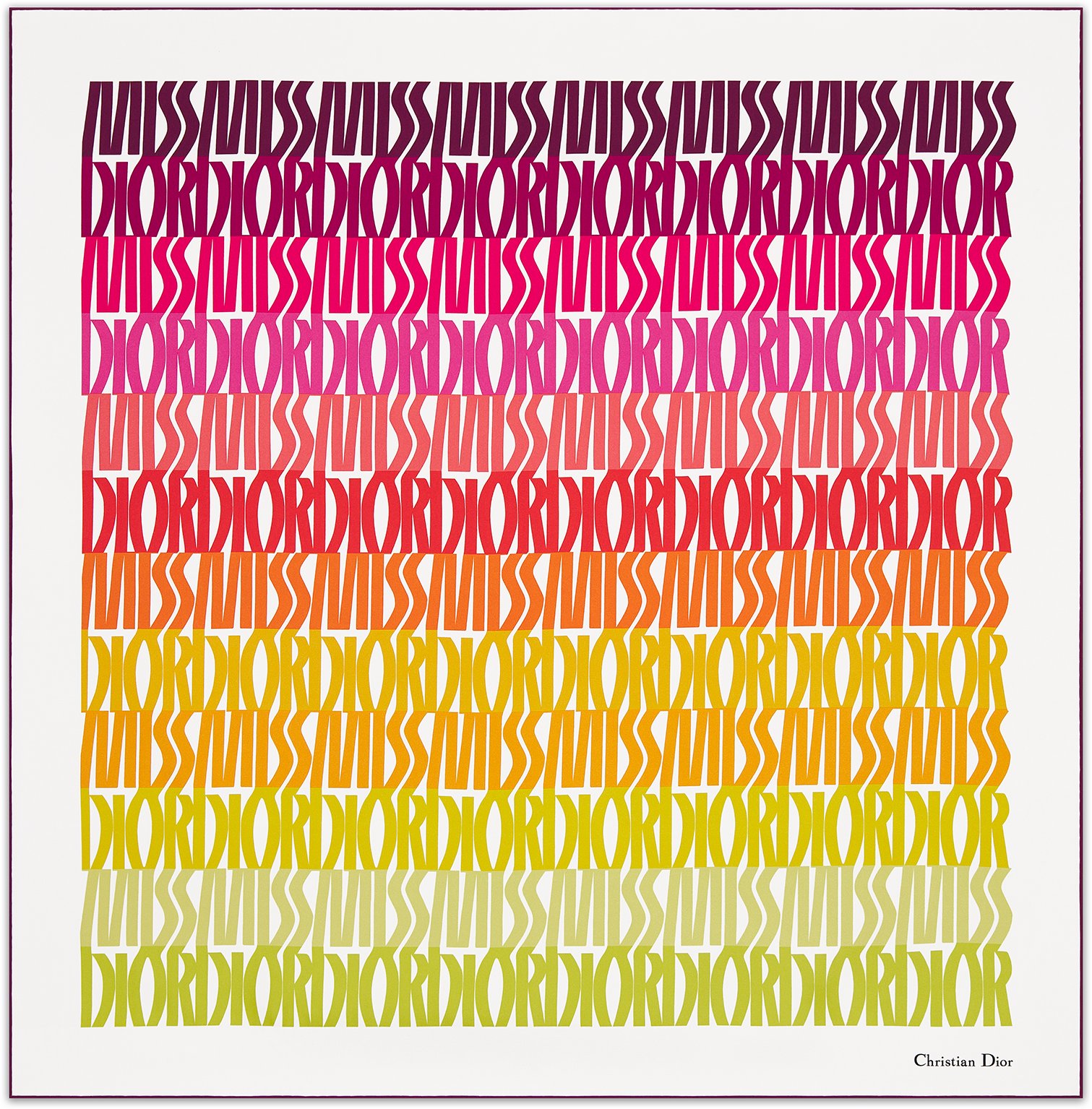 Miss Dior Allover 90 Square Scarf Front view Front view