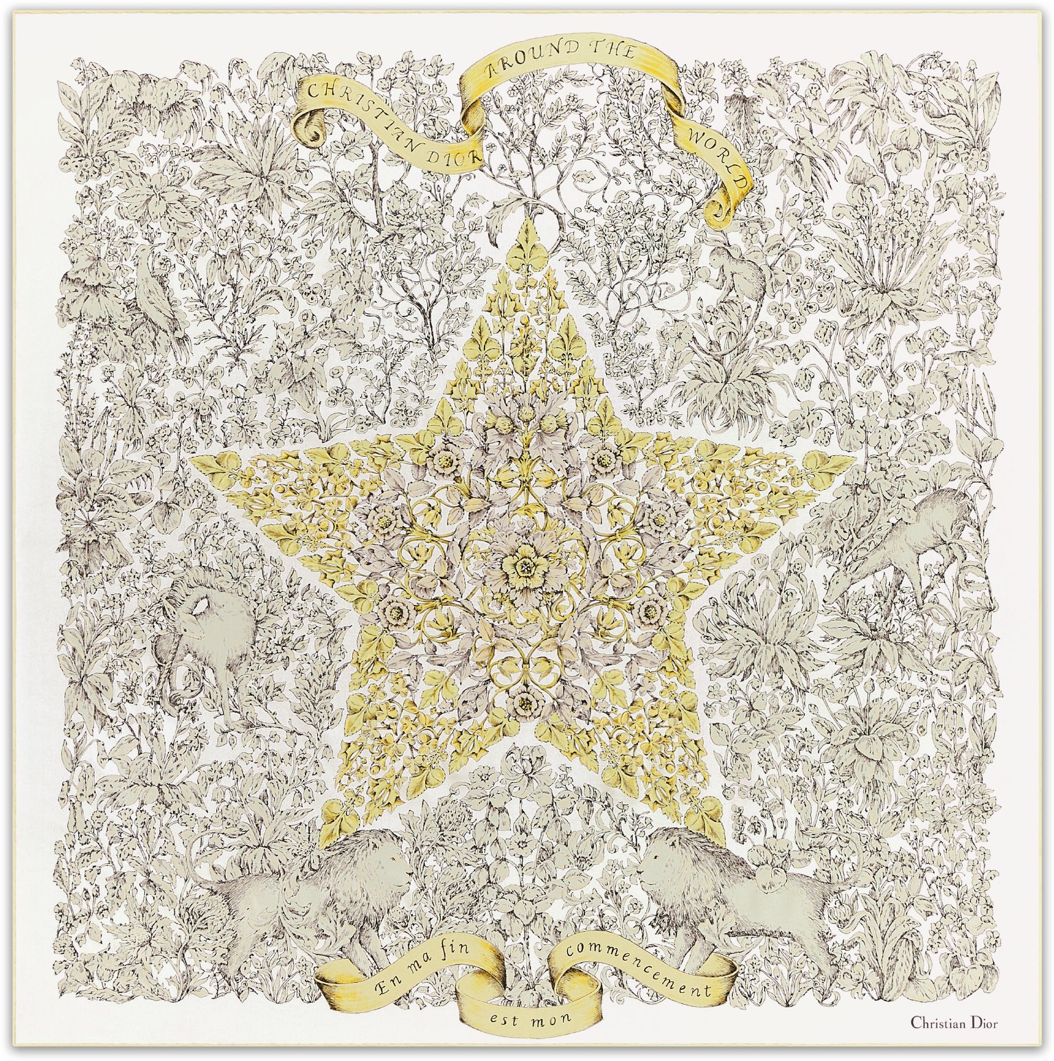 Dior Around the World 90 Square Scarf Front view Front view