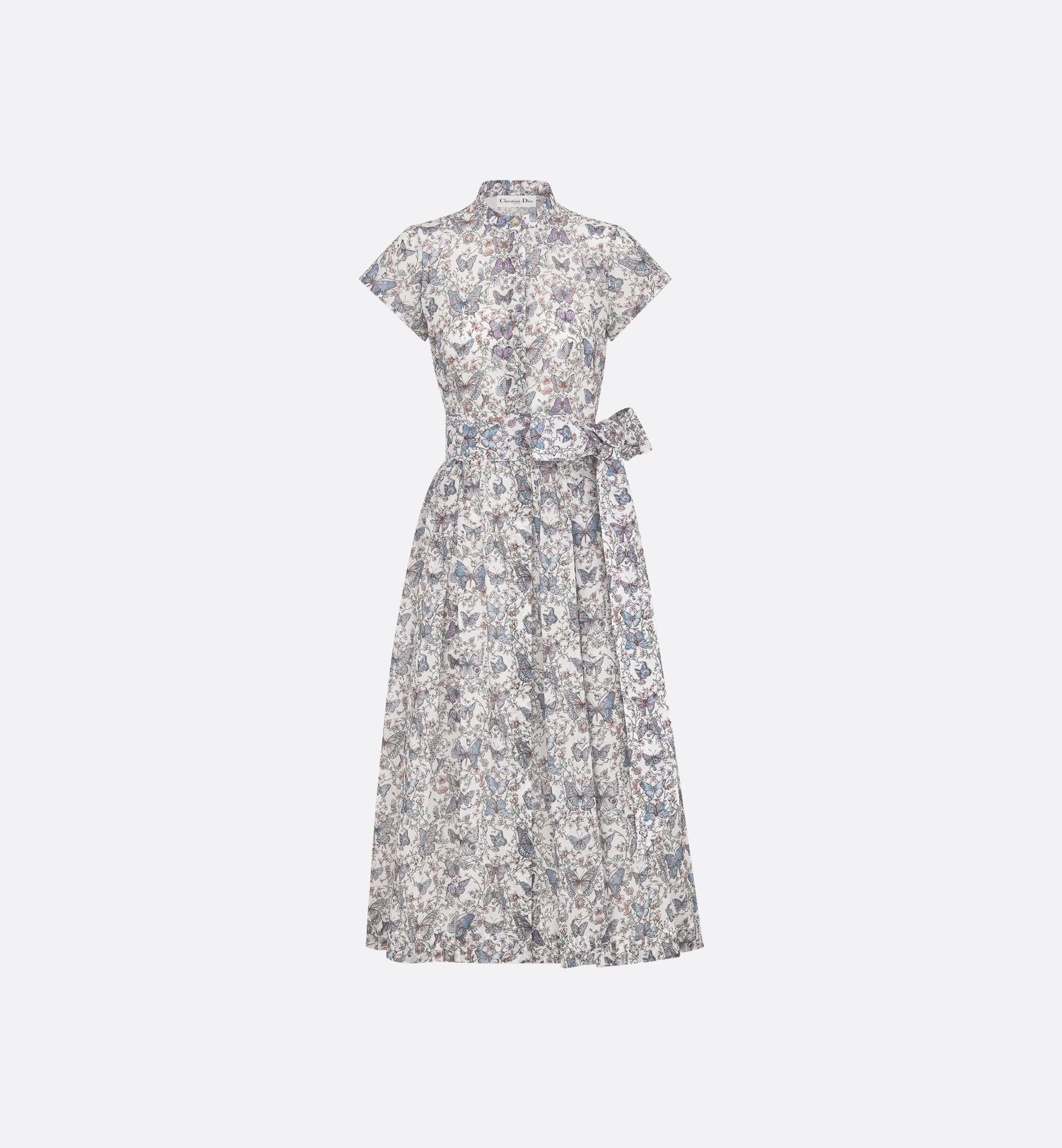 DIOR | タイベルト付き ミディドレス トワル ドゥ ジュイ DIOR | タイベルト付き ミディドレス トワル ドゥ ジュイ