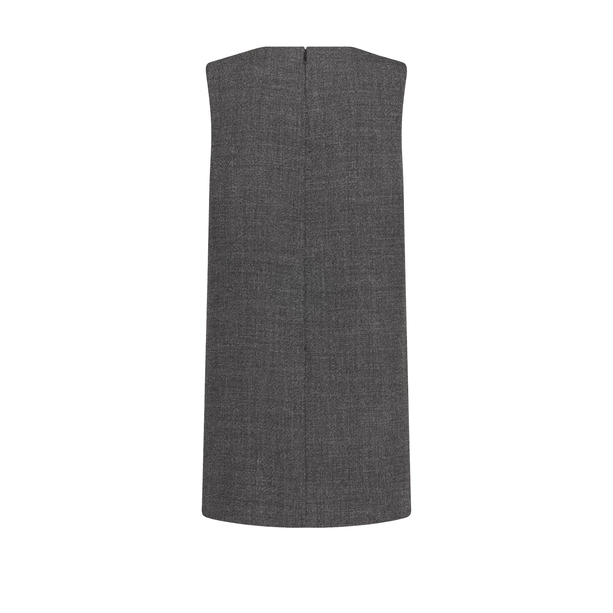 Korte jurk Grijze scheerwol met Dior Graphique-motief E08