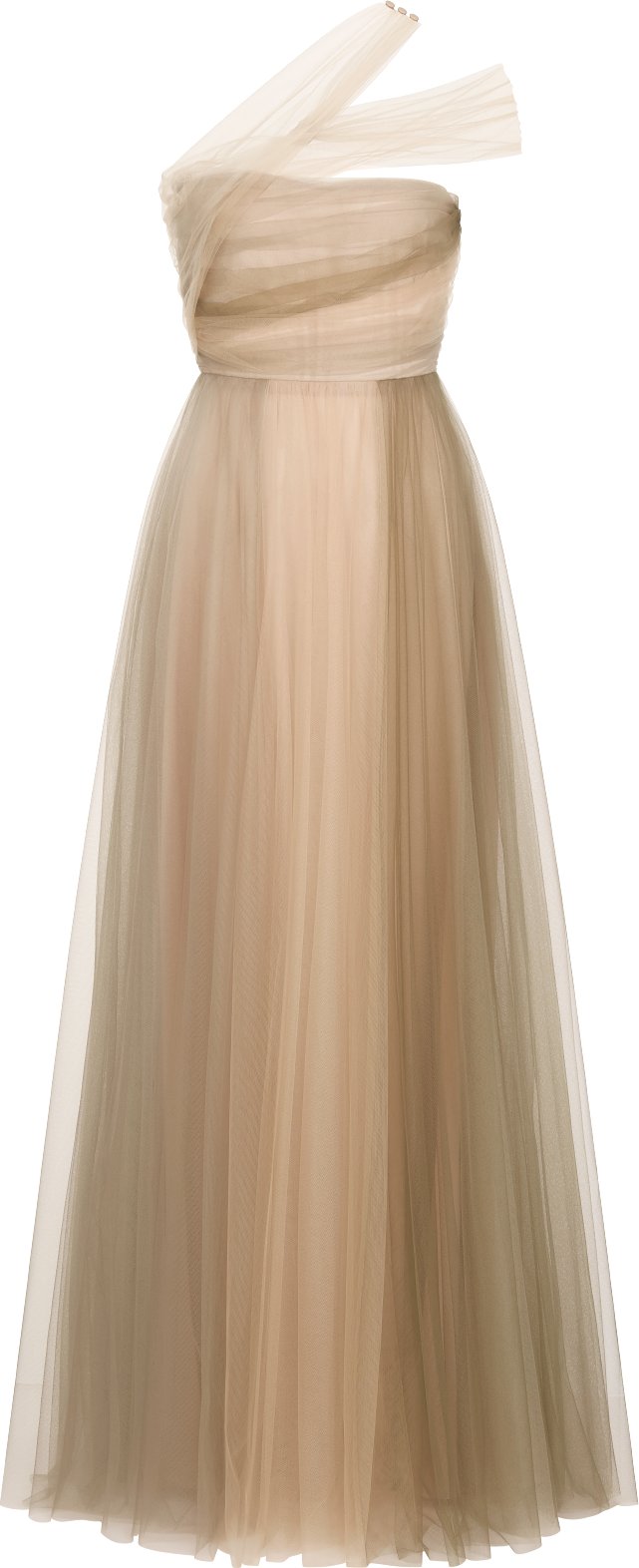 Long Asymmetric Dress Front view