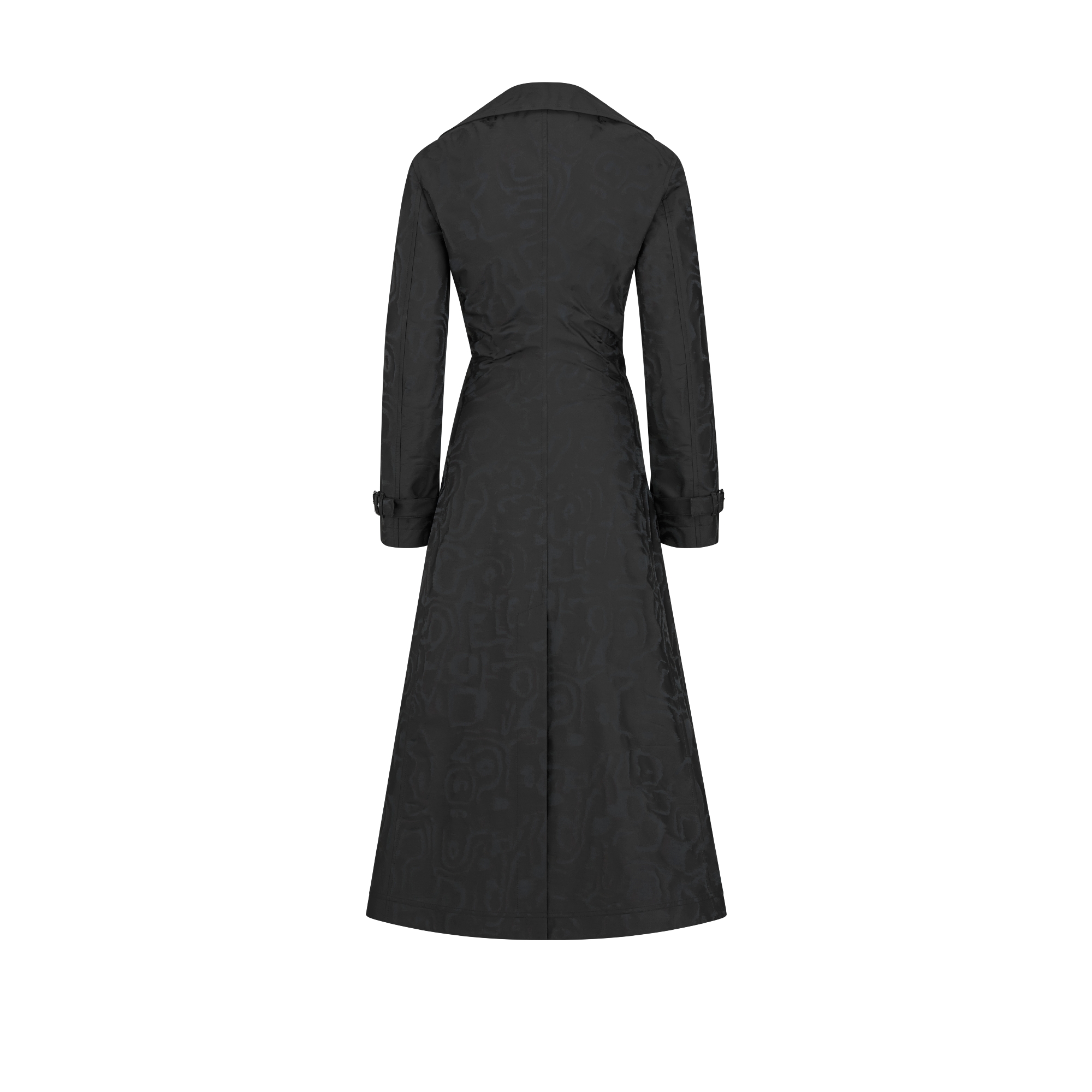 Trench Coat Black Technical Moiré E08
