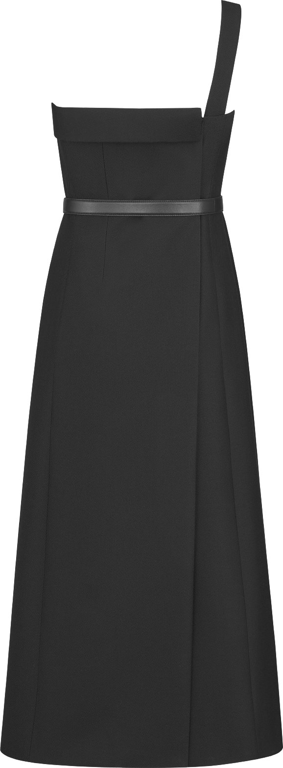 Mid-Length Asymmetric Dress Back view