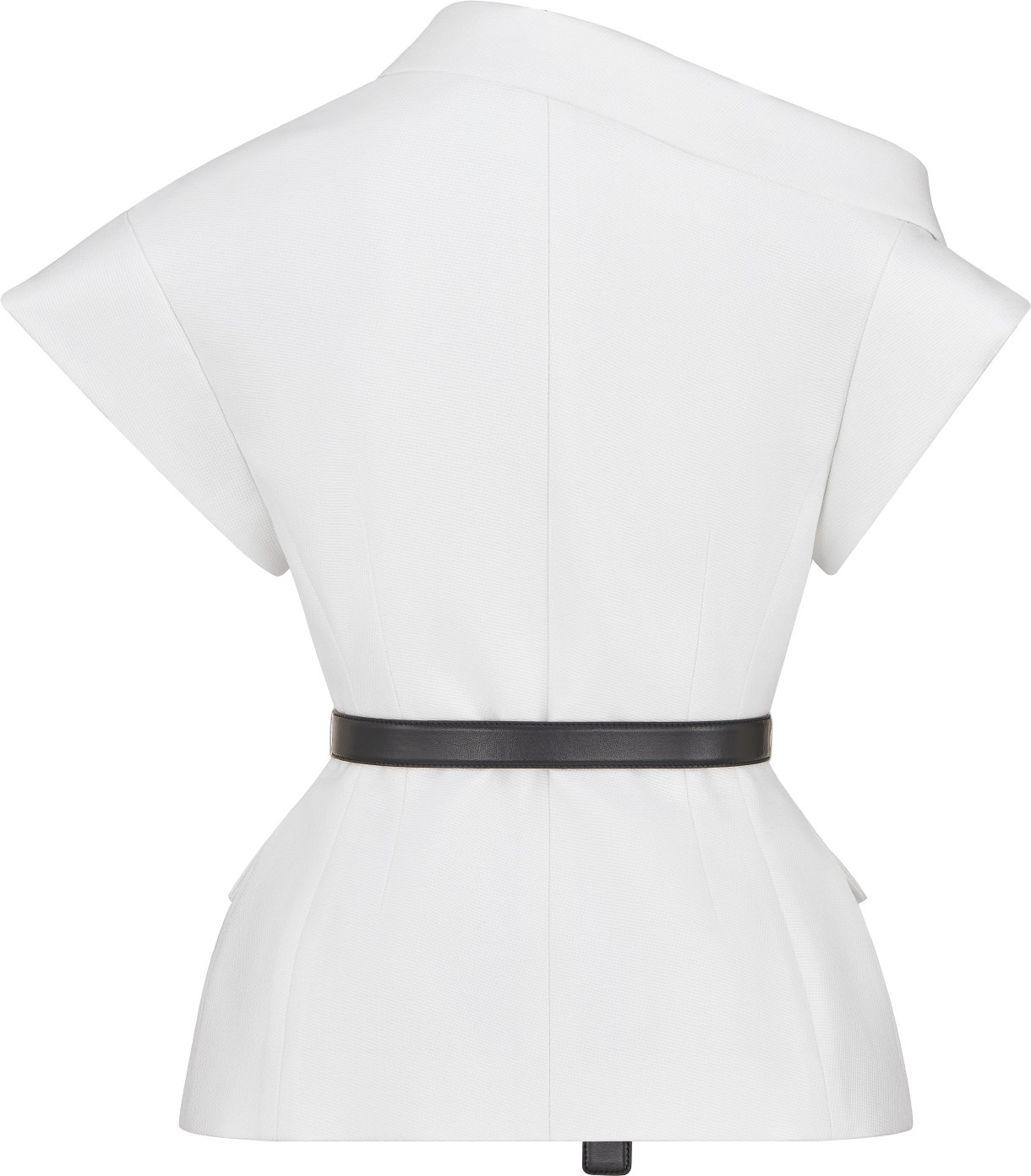 Asymmetric Short-Sleeved Jacket with Belt Back view