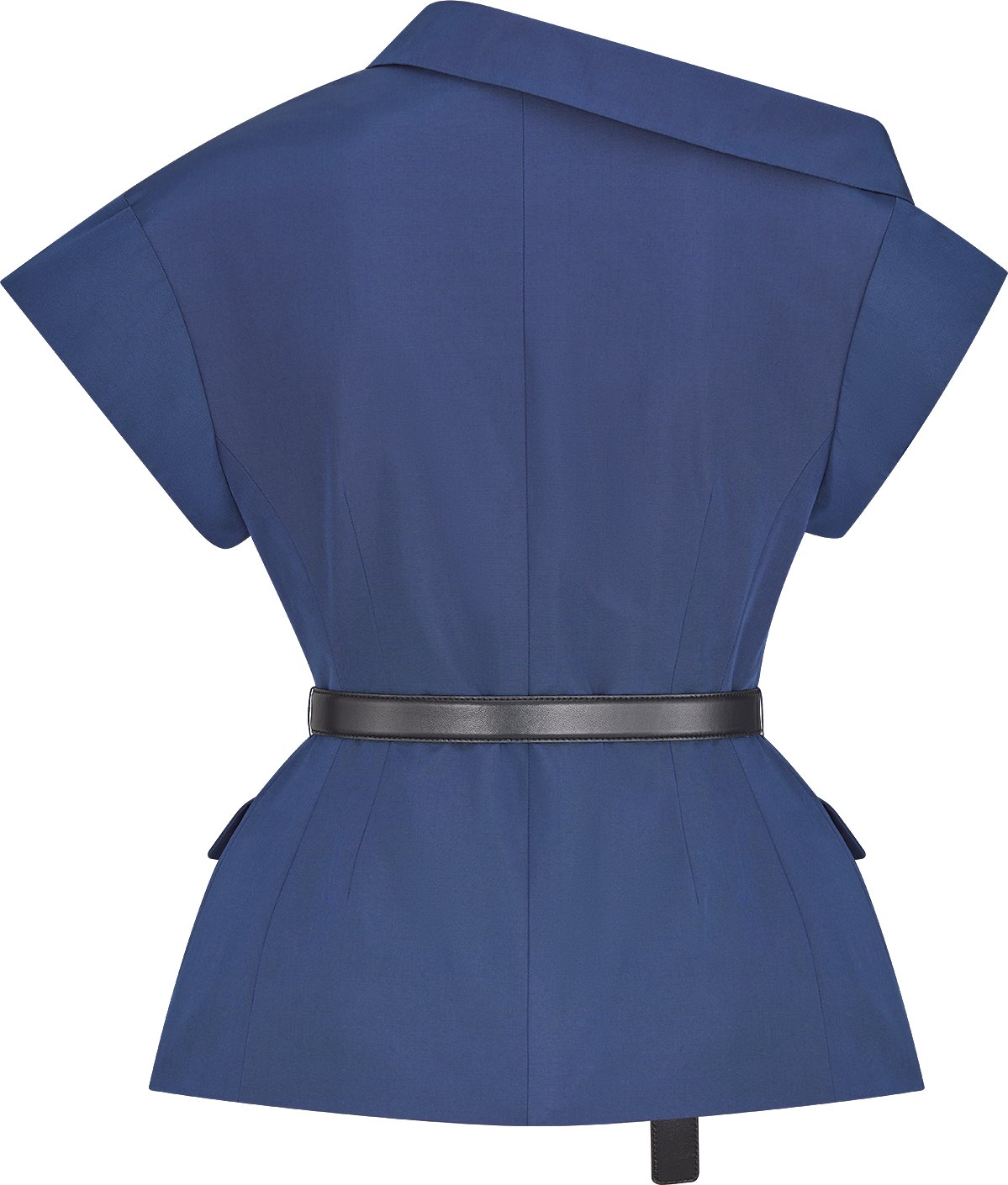 Asymmetric Short-Sleeved Jacket with Belt Back view