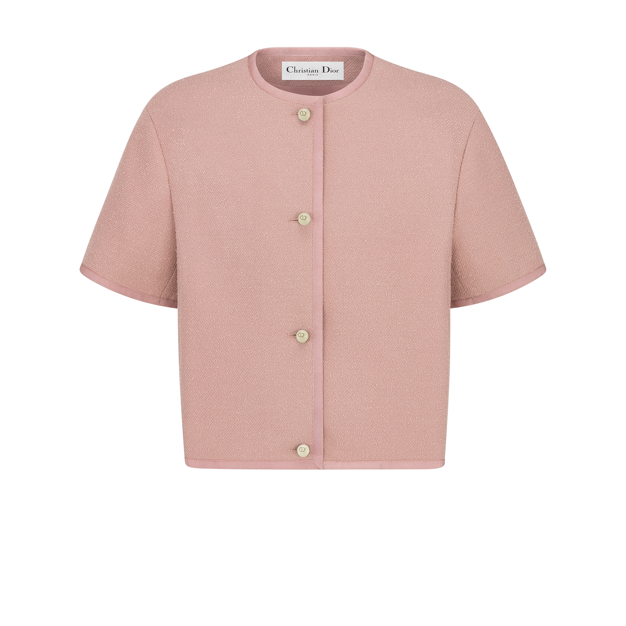 TH　Dior カシミヤ　ピンク クリスチャンディオール カシミヤ 半袖ニット I38 レディース