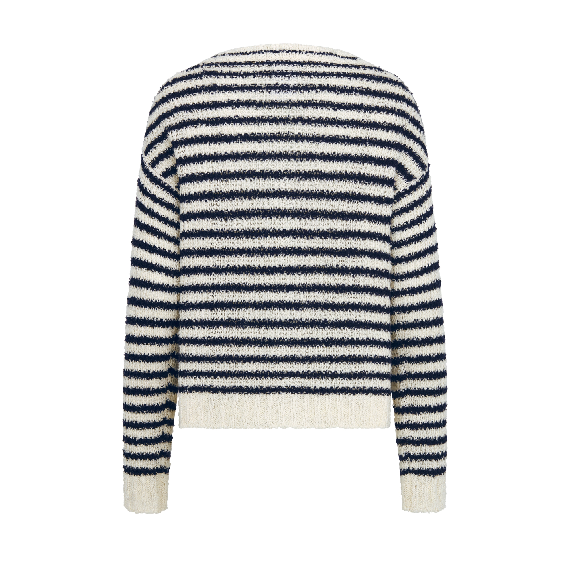 Cárdigan Dior Marinière Punto de algodón y seda en blanco y azul marino E08