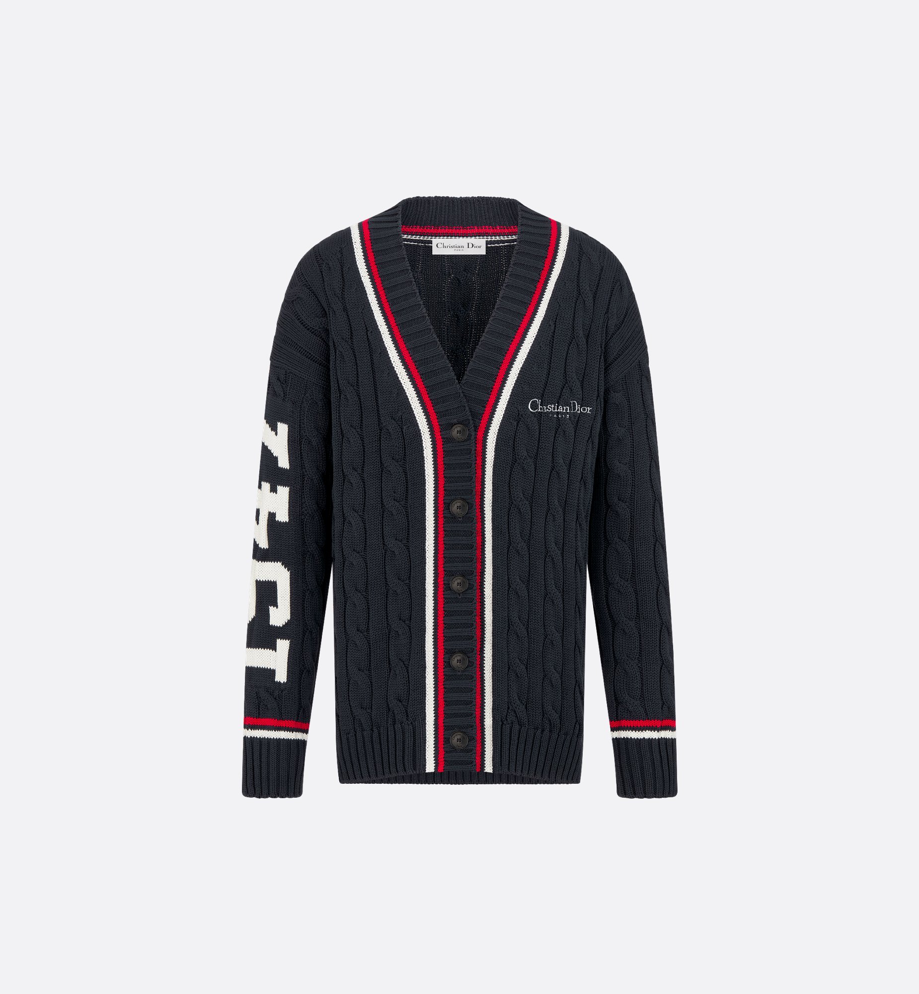 Dior Vibe Oversized Sweater Vest Navy Blue Three-Tone Cotton Dior Vibe Oversized Sweater Vest Navy Blue Three-Tone Cotton