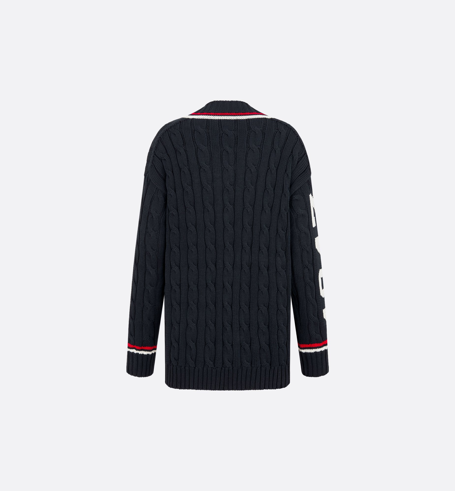 Dior Vibe Oversized Cardigan Navy Blue Three-Tone Cotton Dior Vibe Oversized Cardigan Navy Blue Three-Tone Cotton