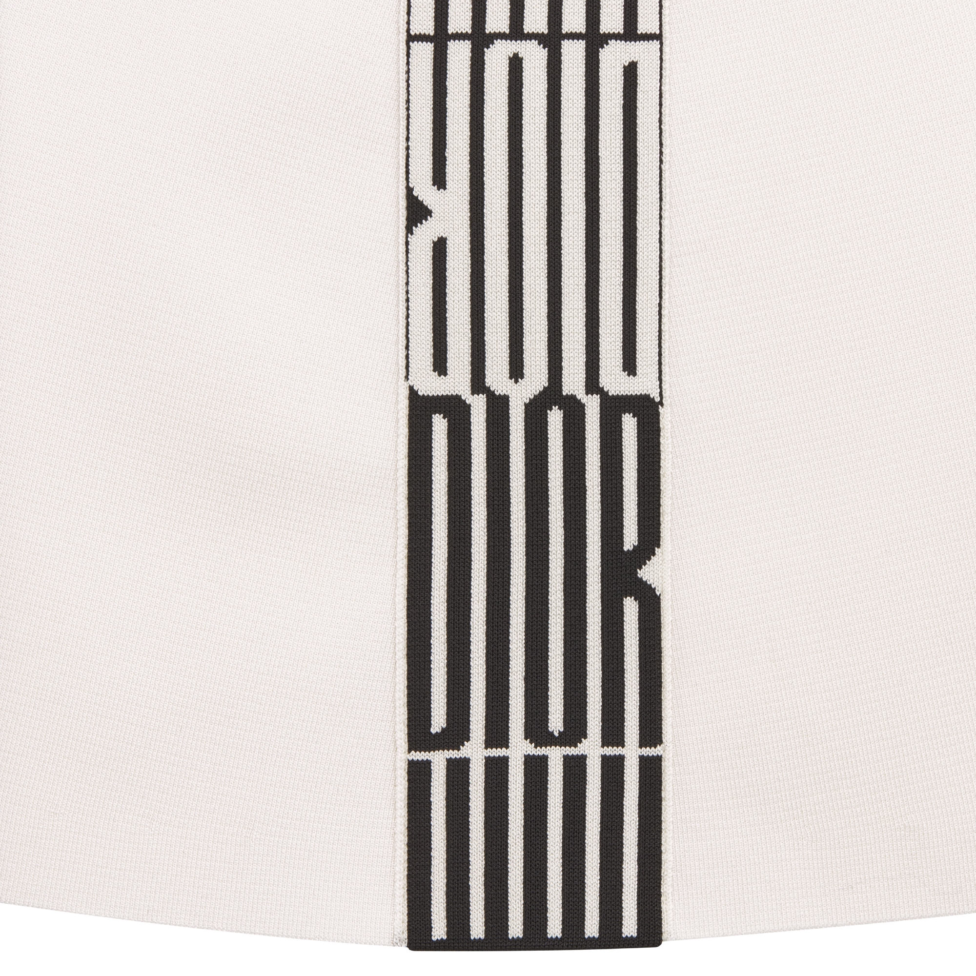 Flared Miniskirt Ecru Compact Technical Knit with Black Dior Graphique Motif E09