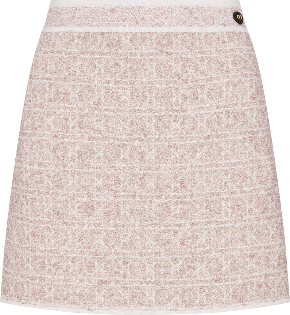 古着人気アイテム Peach Miniskirt Macrocannage Blossom Tweed Cotton-Blend Pink トップス