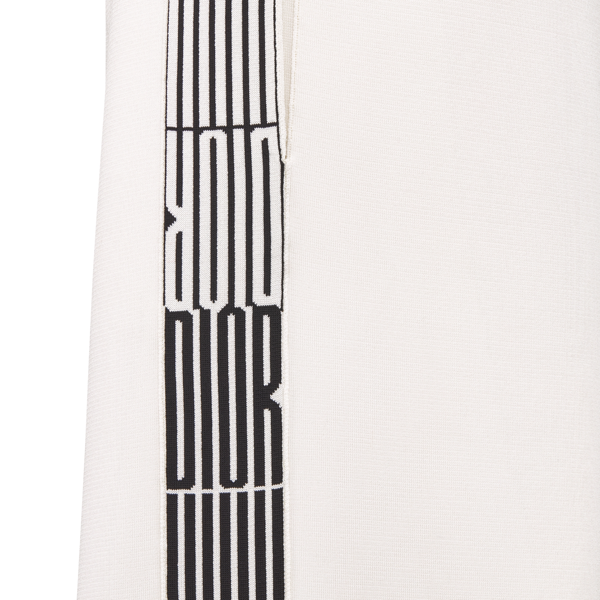 Flared Pants Ecru Compact Technical Knit with Black Dior Graphique Motif E09