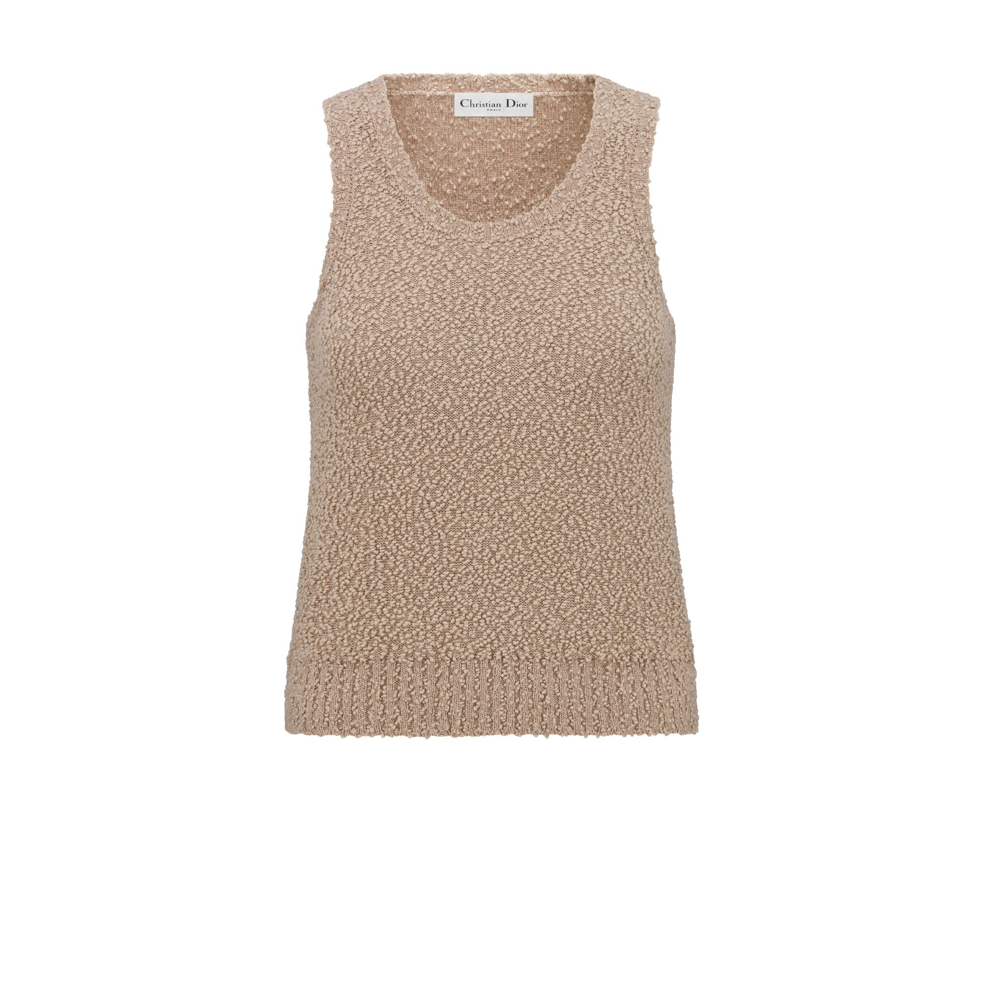 Twinset Beige Cotton-Wool-Blend Bouclé Knit E10