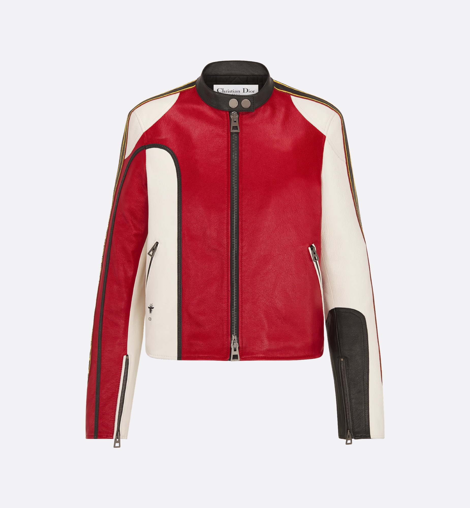 Motorcycle Jacket Red, White and Black Goatskin | DIOR Motorcycle Jacket Red, White and Black Goatskin | DIOR