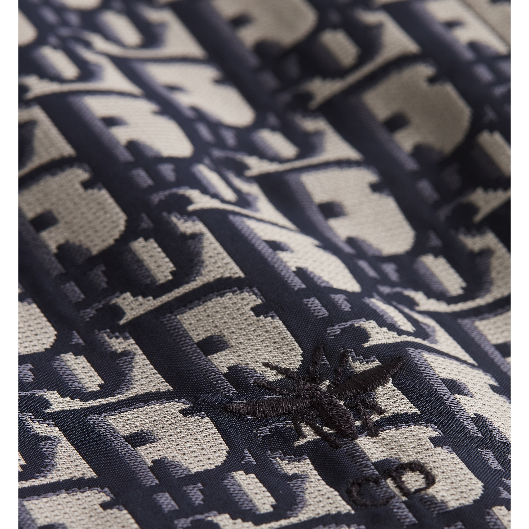 Cropped Hooded Jacket Blue Dior Oblique Jacquard Technical Taffeta E09