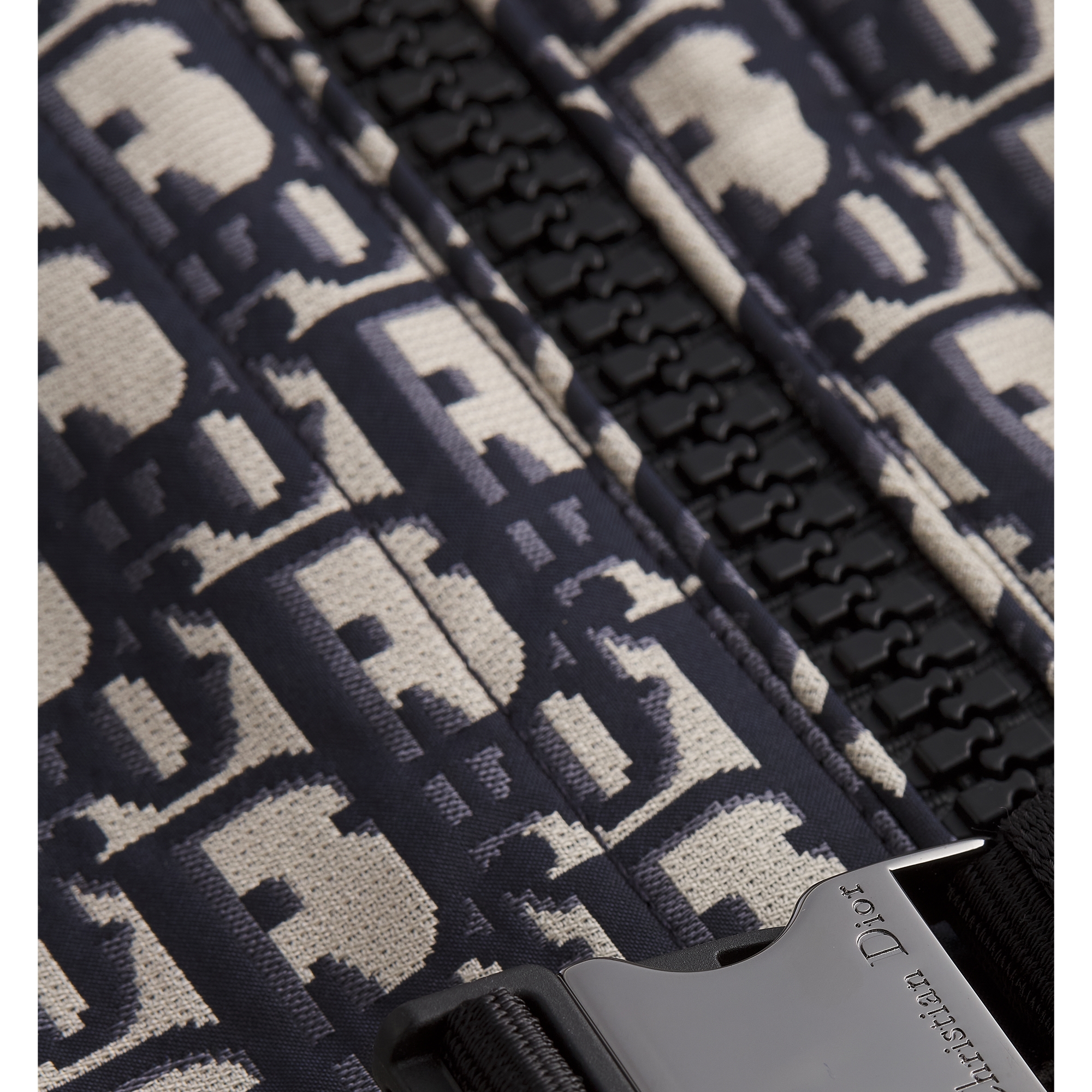 Cropped Hooded Jacket Blue Dior Oblique Jacquard Technical Taffeta E10