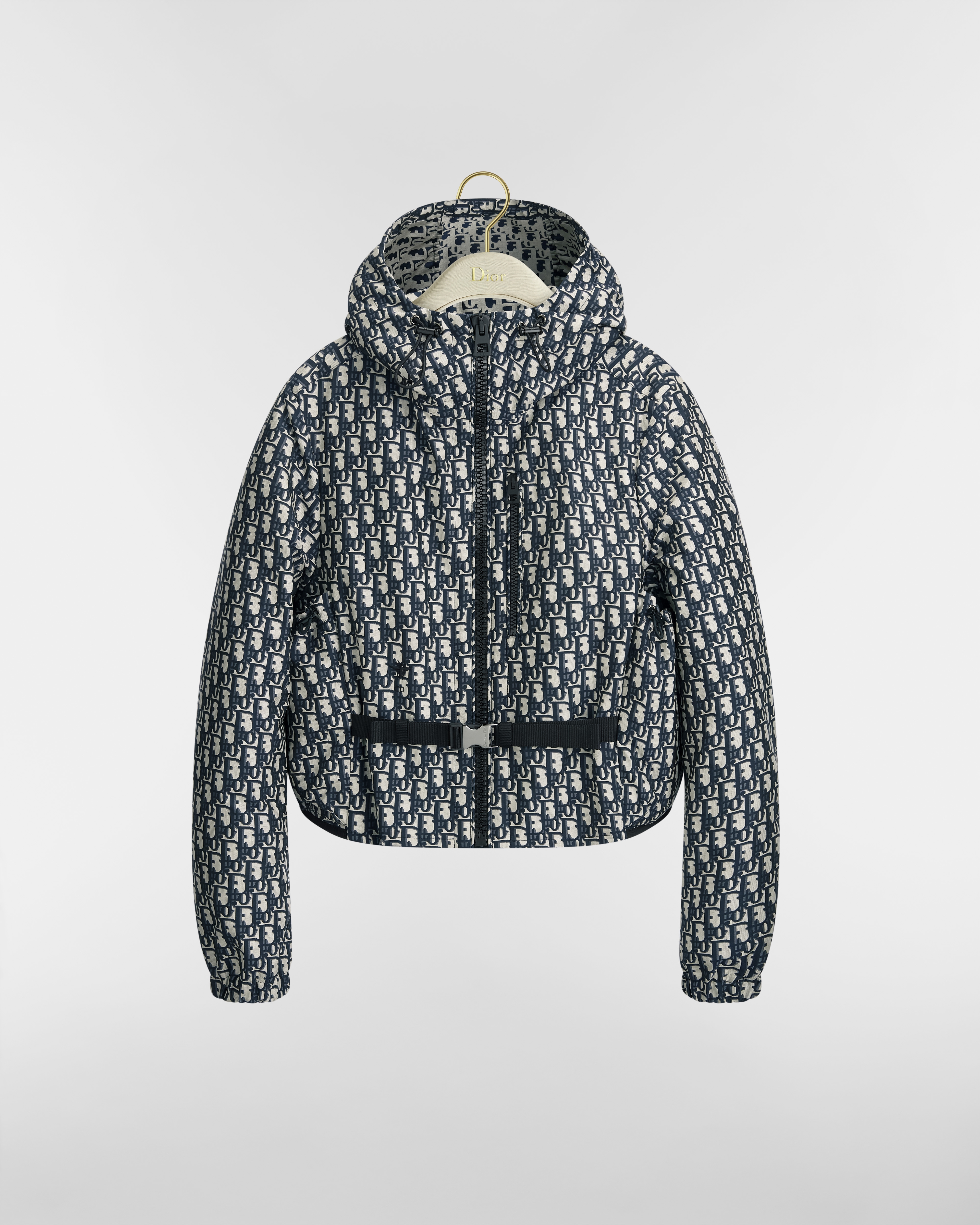 Kapuzenjacke im Cropped-Stil Funktionstaft aus Dior Oblique Jacquard in Blau E01