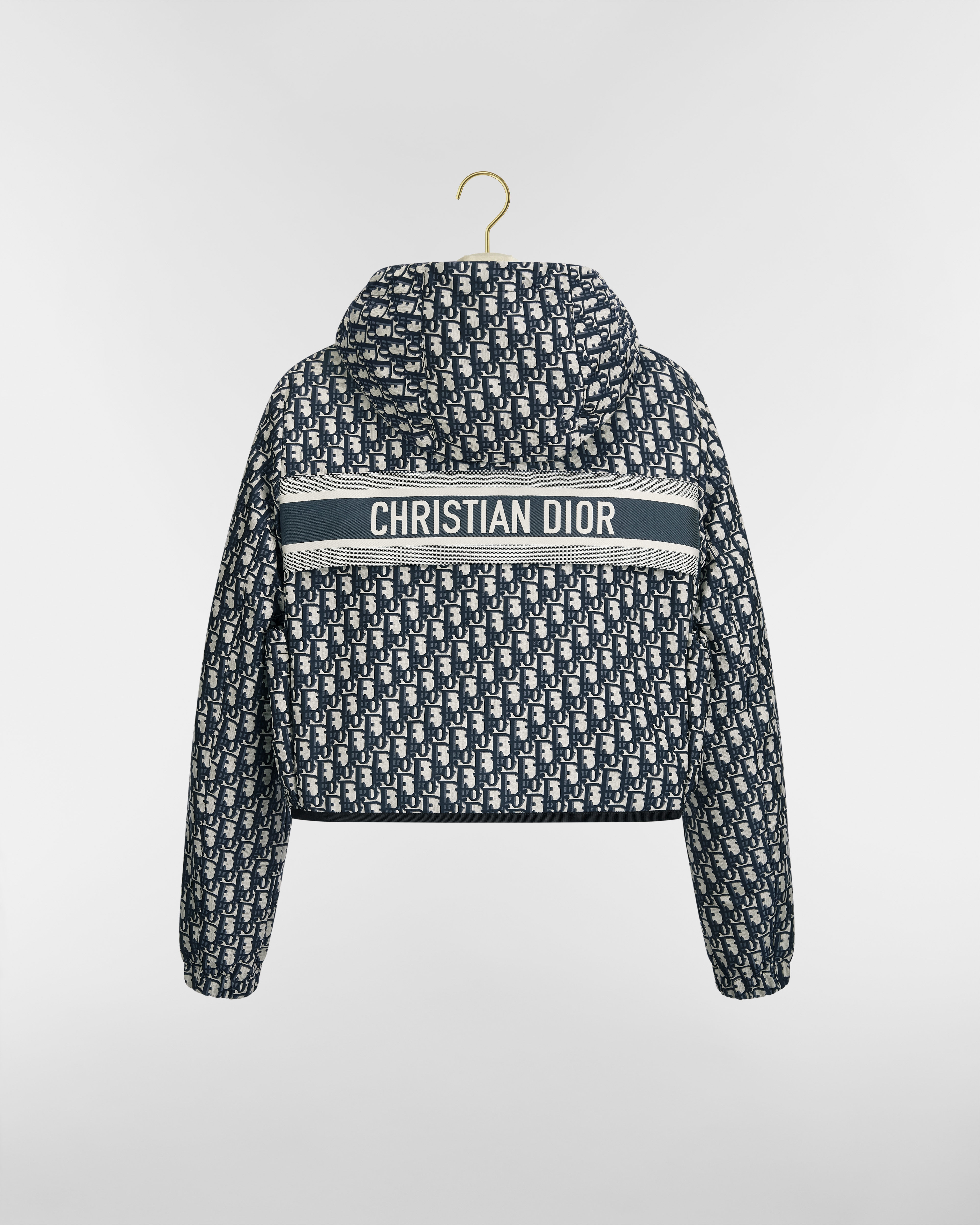 Kapuzenjacke im Cropped-Stil Funktionstaft aus Dior Oblique Jacquard in Blau E08