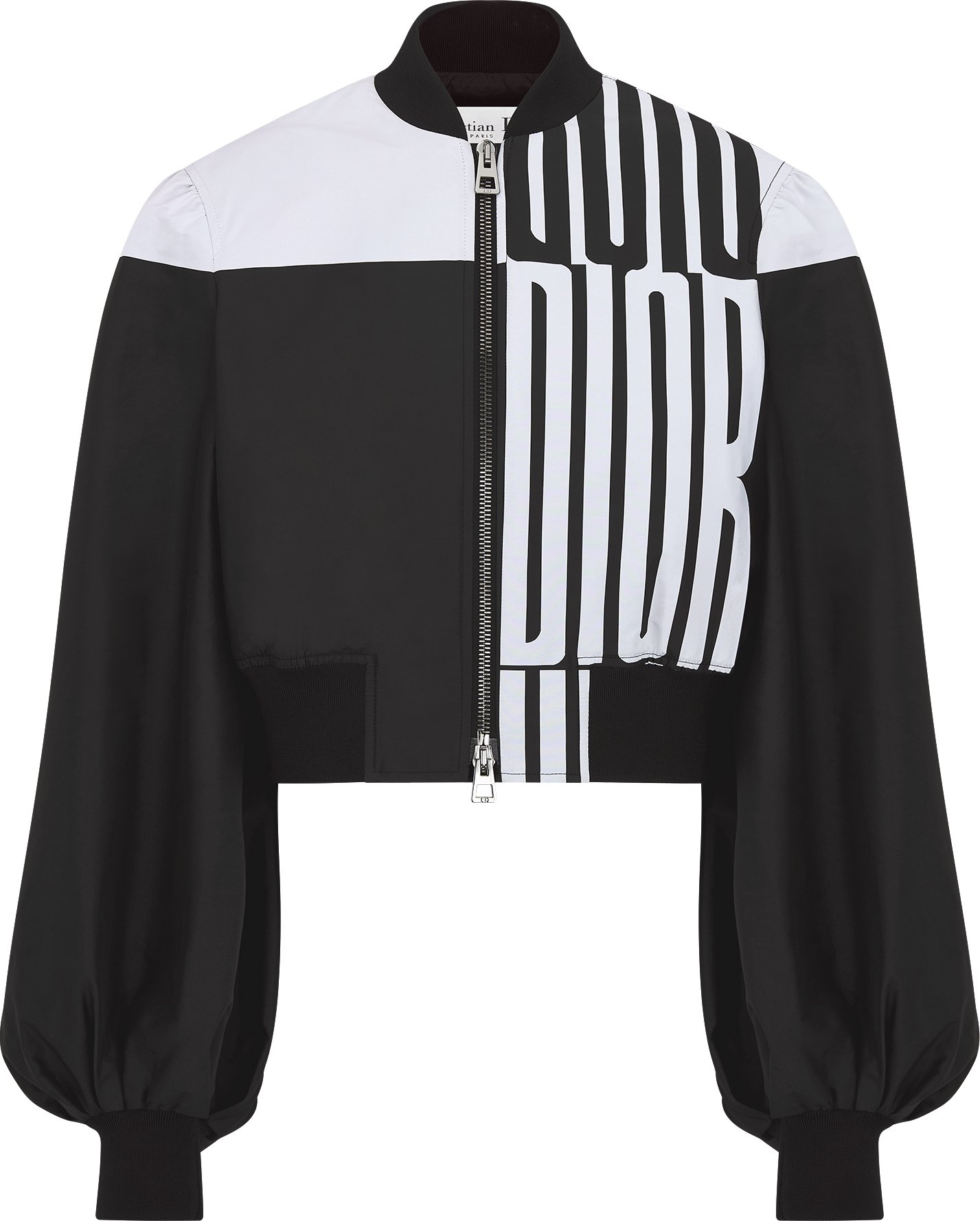 Cropped Bomber Jacket with Bishop Sleeves Front view