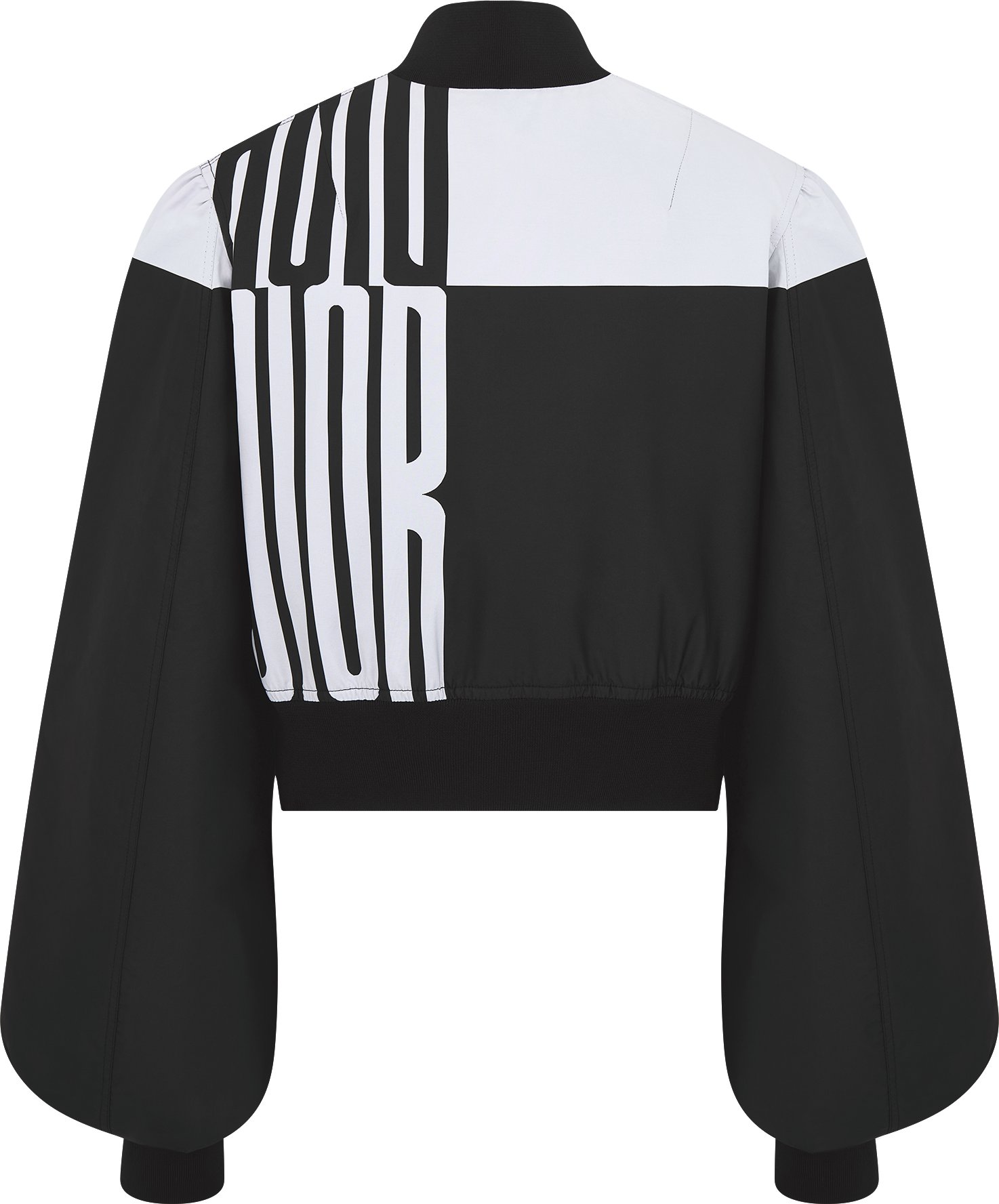 Cropped Bomber Jacket with Bishop Sleeves Back view