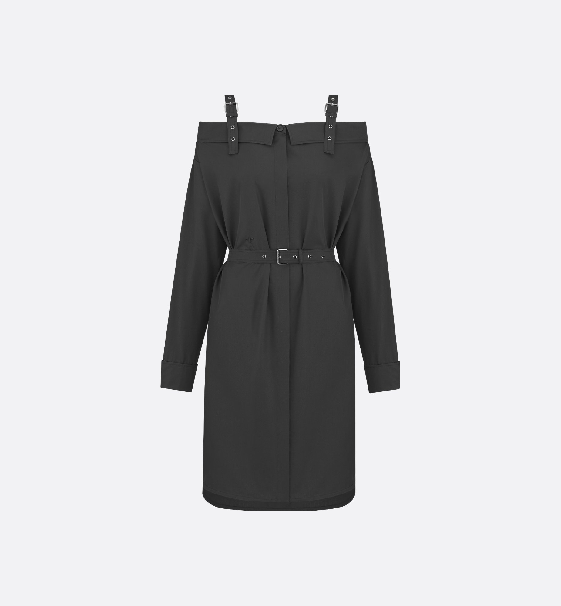 Shirtdress Black Lightweight Cotton and Silk Poplin | DIOR Shirtdress Black Lightweight Cotton and Silk Poplin | DIOR