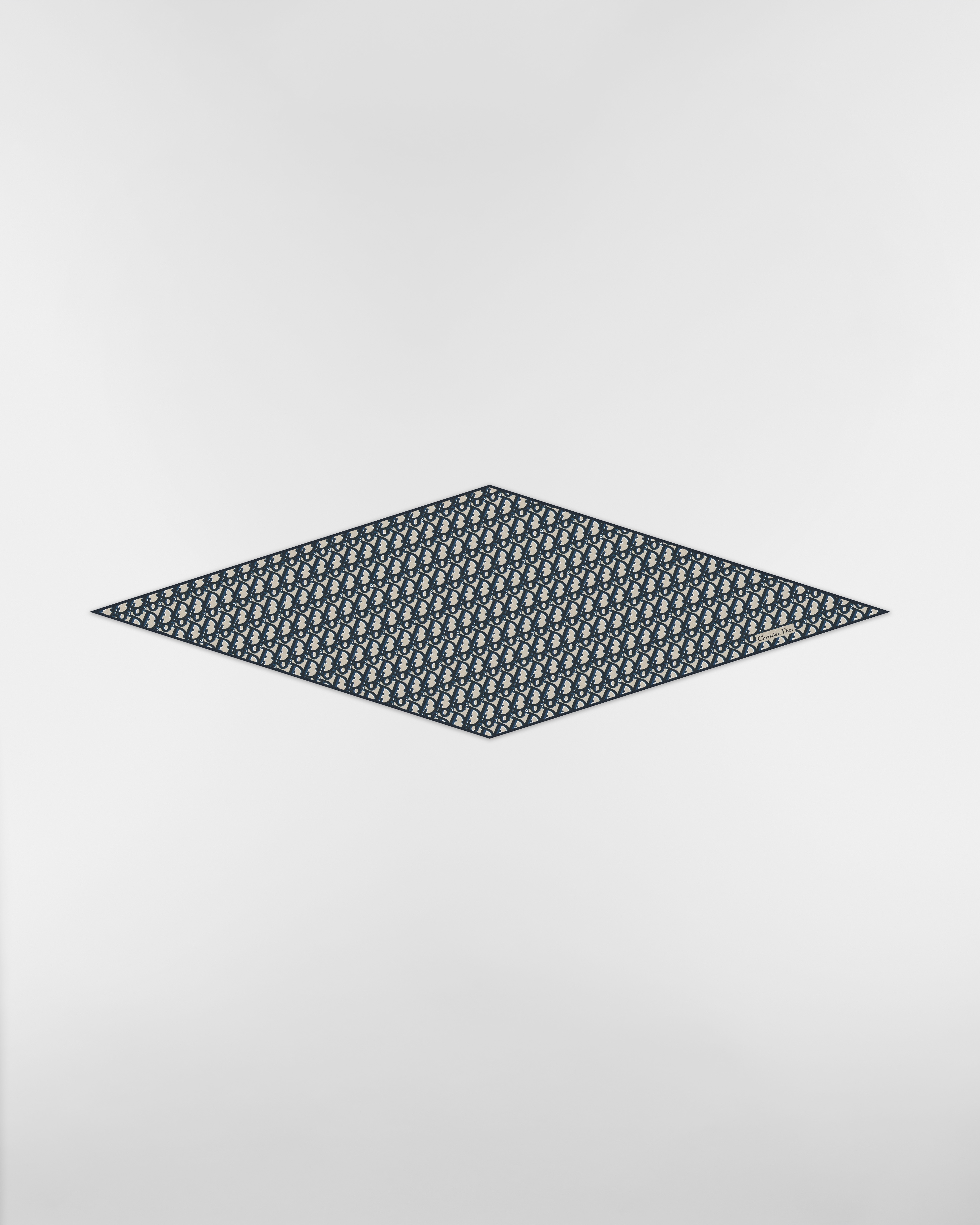 Dior Oblique Dior Diamond 絲巾 海軍藍絲綢斜紋布 E01