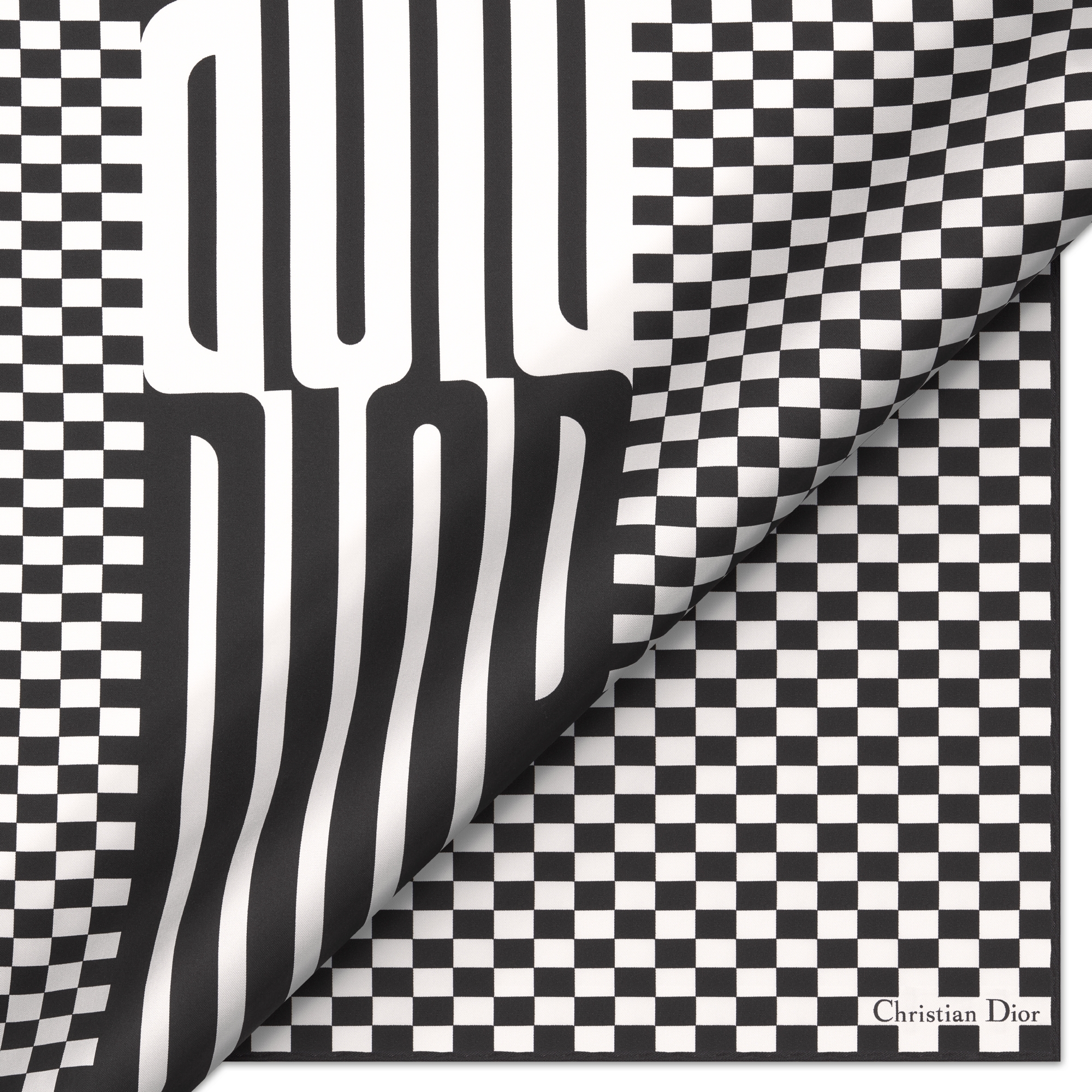 Sciarpa Quadrata In Seta Con Stampa Pied De Poule - Foto 5