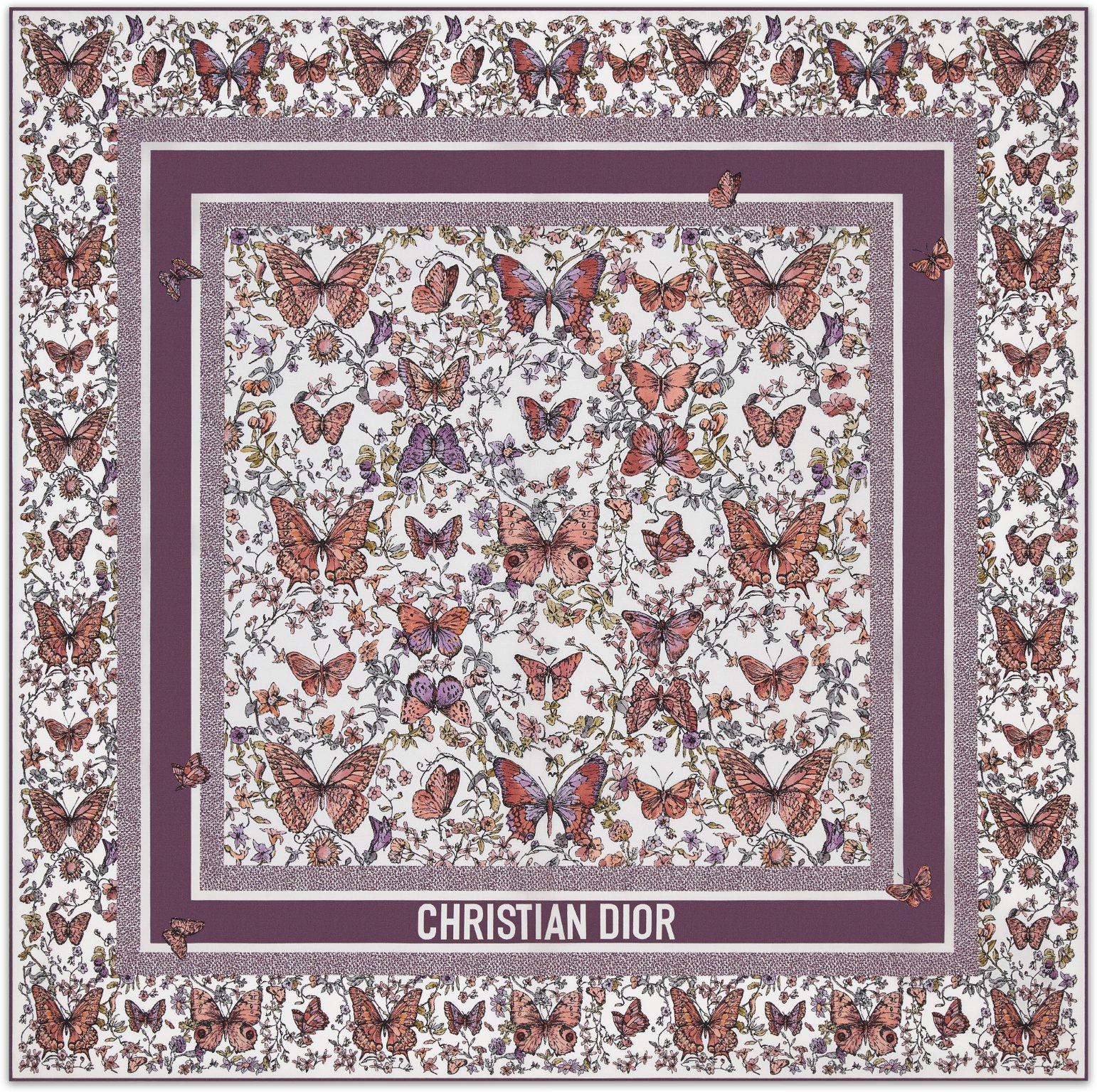 Pañuelo cuadrado 90 Toile de Jouy Papillon aria_frontView