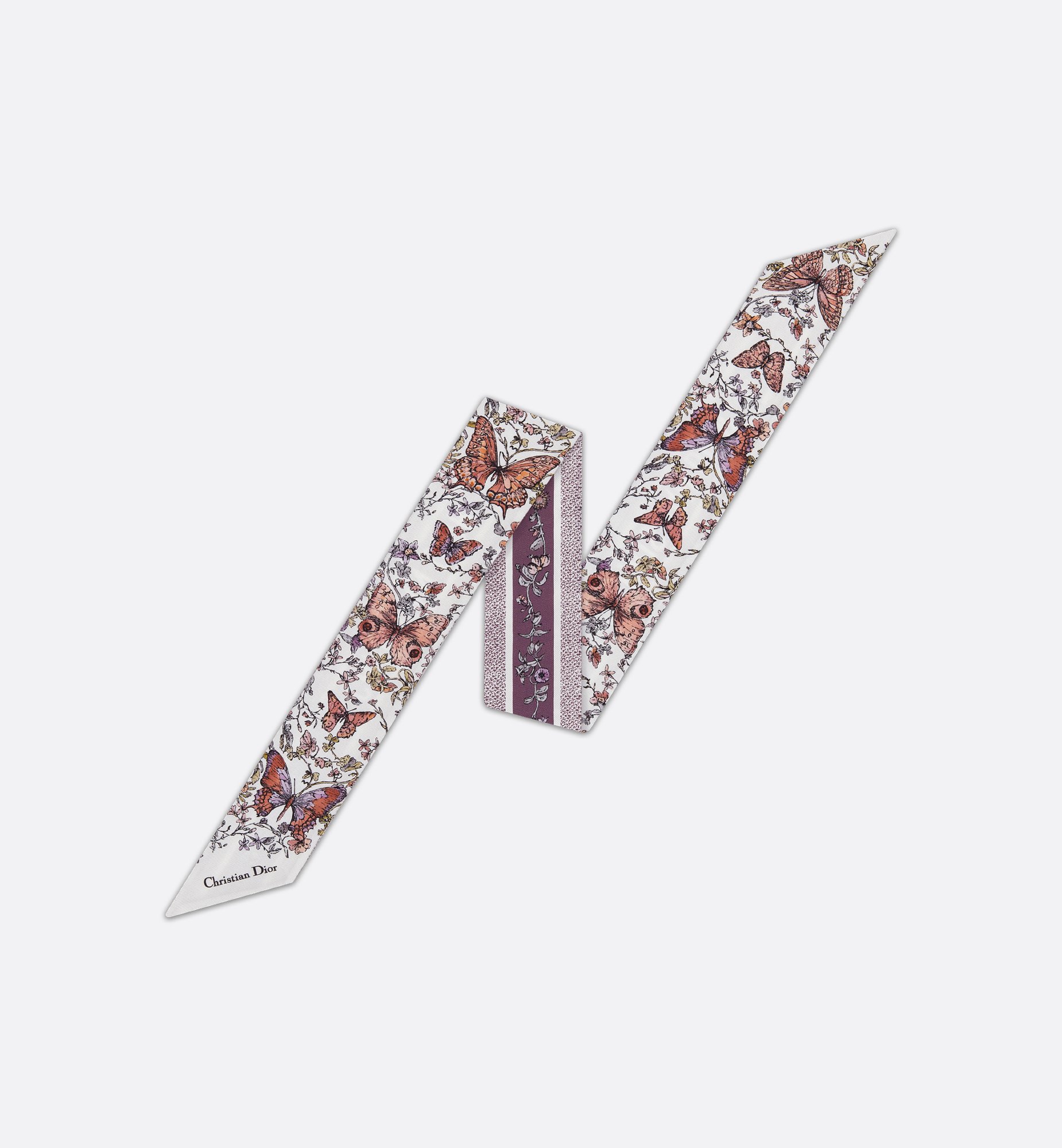 Toile de Jouy Papillon Mitzah Scarf White Multicolor Silk Toile de Jouy Papillon Mitzah Scarf White Multicolor Silk