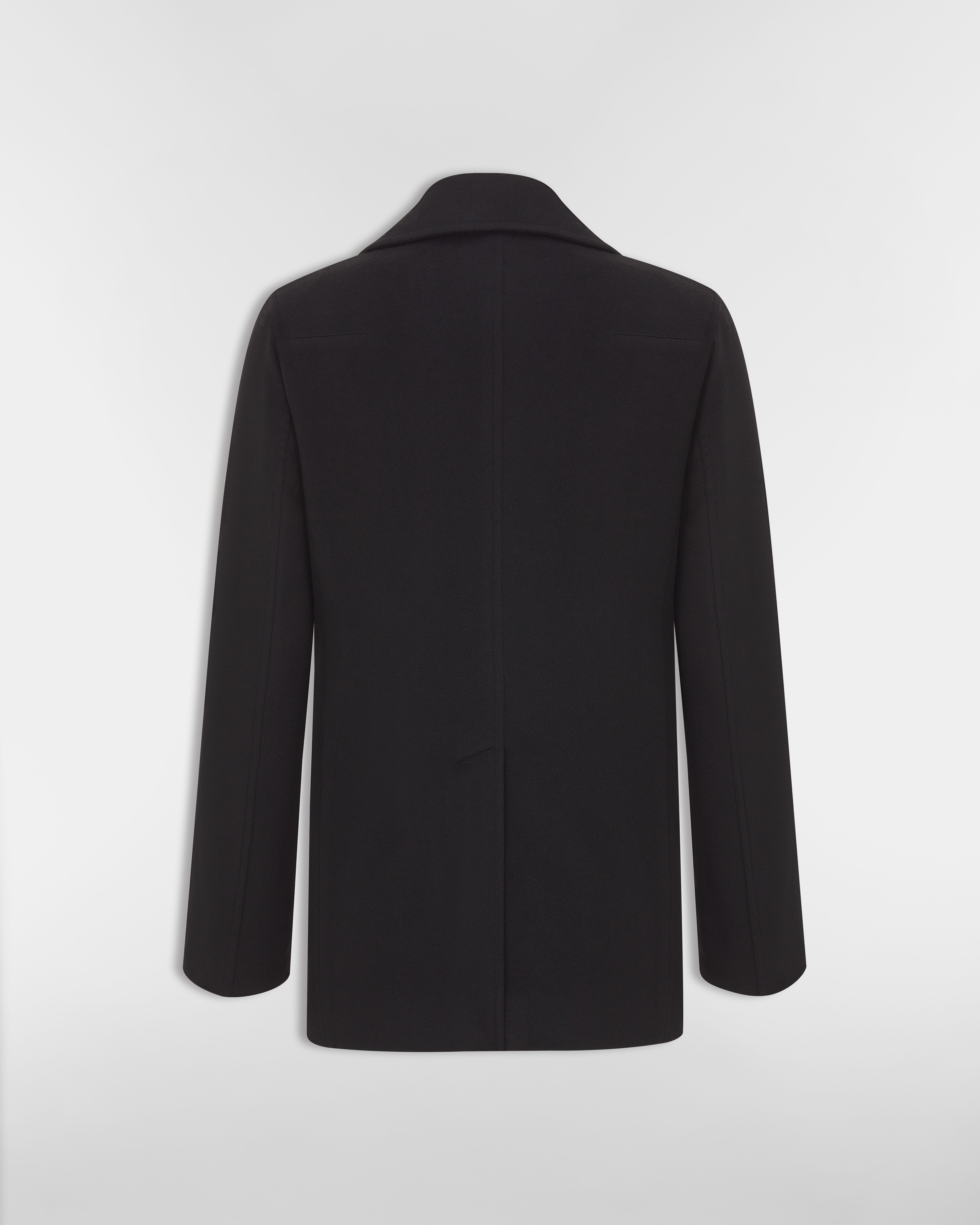Caban Panno di cachemire nero E08