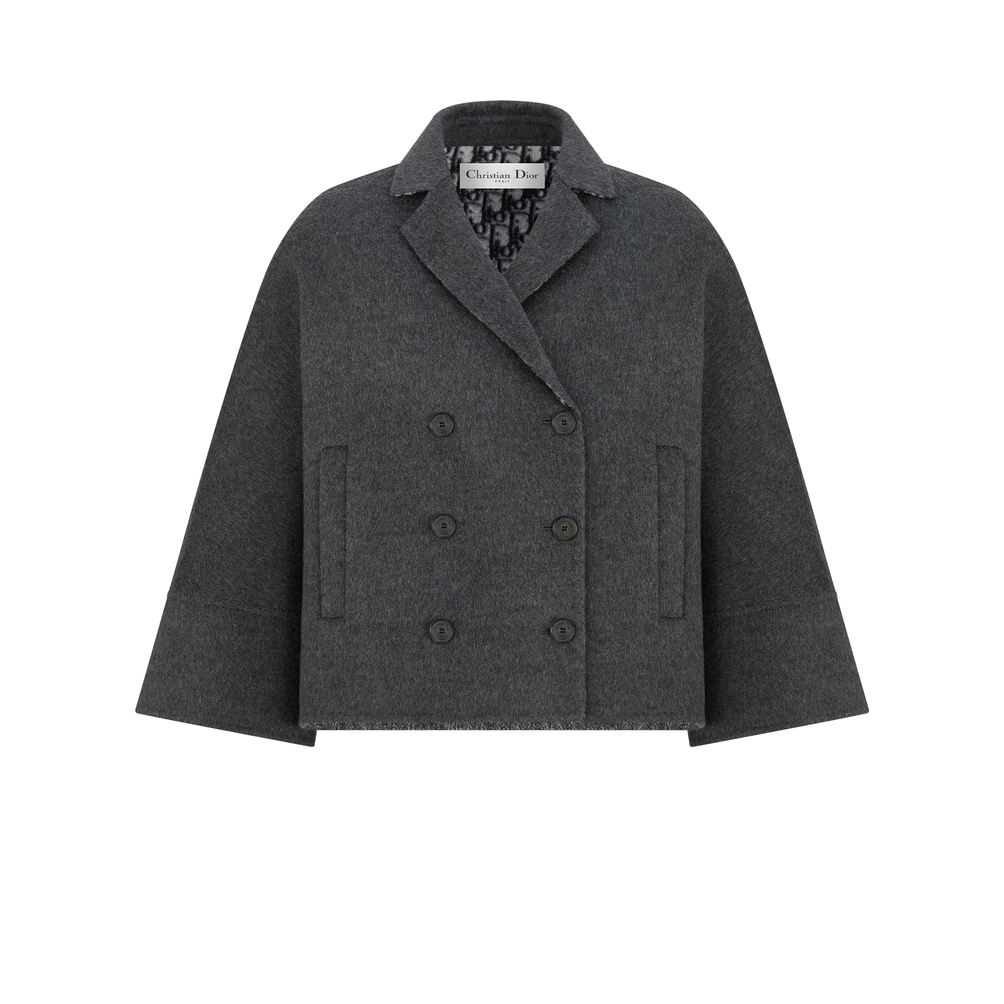 【クリスチャンディオール】ロングコート　アンゴラ混　緑　ドロップショルダー クリスチャンディオール】ロングコート アンゴラ混 緑 ドロップショルダー