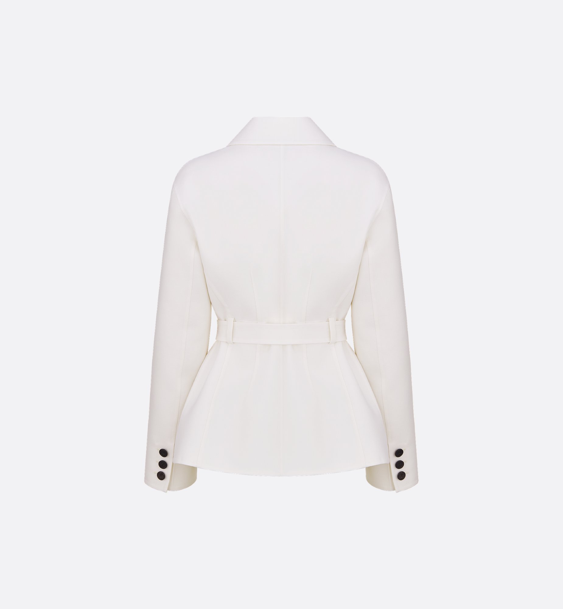 Belted Jacket Ecru Virgin Wool and Silk Gabardine | DIOR Belted Jacket Ecru Virgin Wool and Silk Gabardine | DIOR