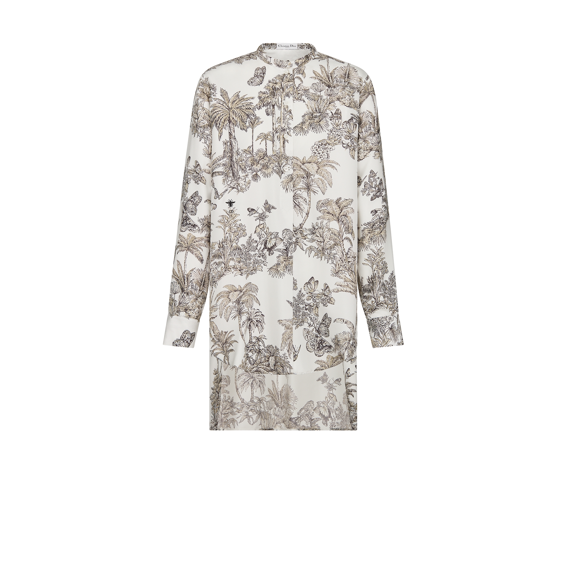 Christiaｎ Dior ２Wayブラウス SILK Toile de Jouy Sauvage Dior Silk Top Ecru and Navy Blue Silk