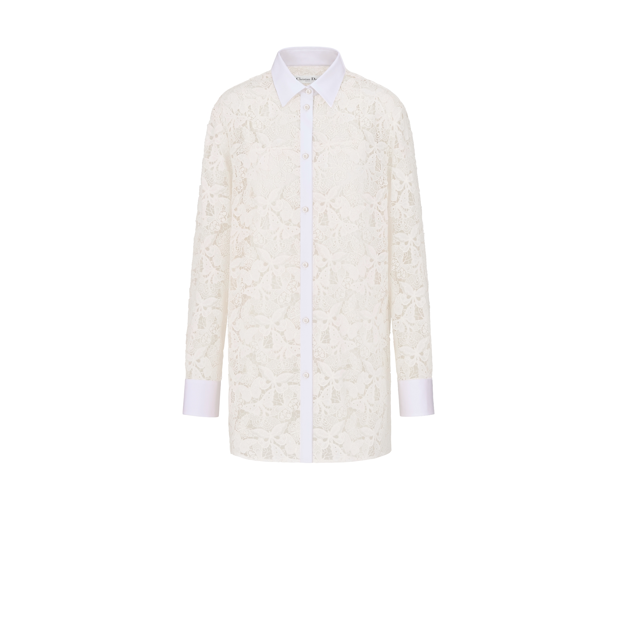 Dioriviera ブラウス コットンブレンド レース & コットンポプリン E01