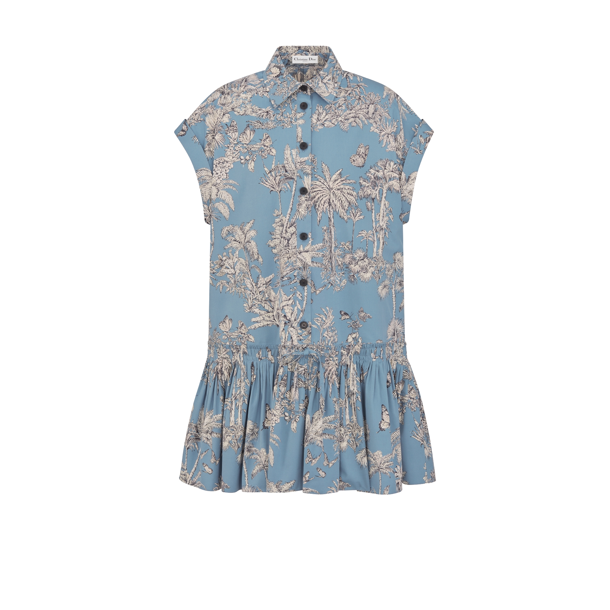Dioriviera Short Shirtdress Celestial Blue Cotton and Silk