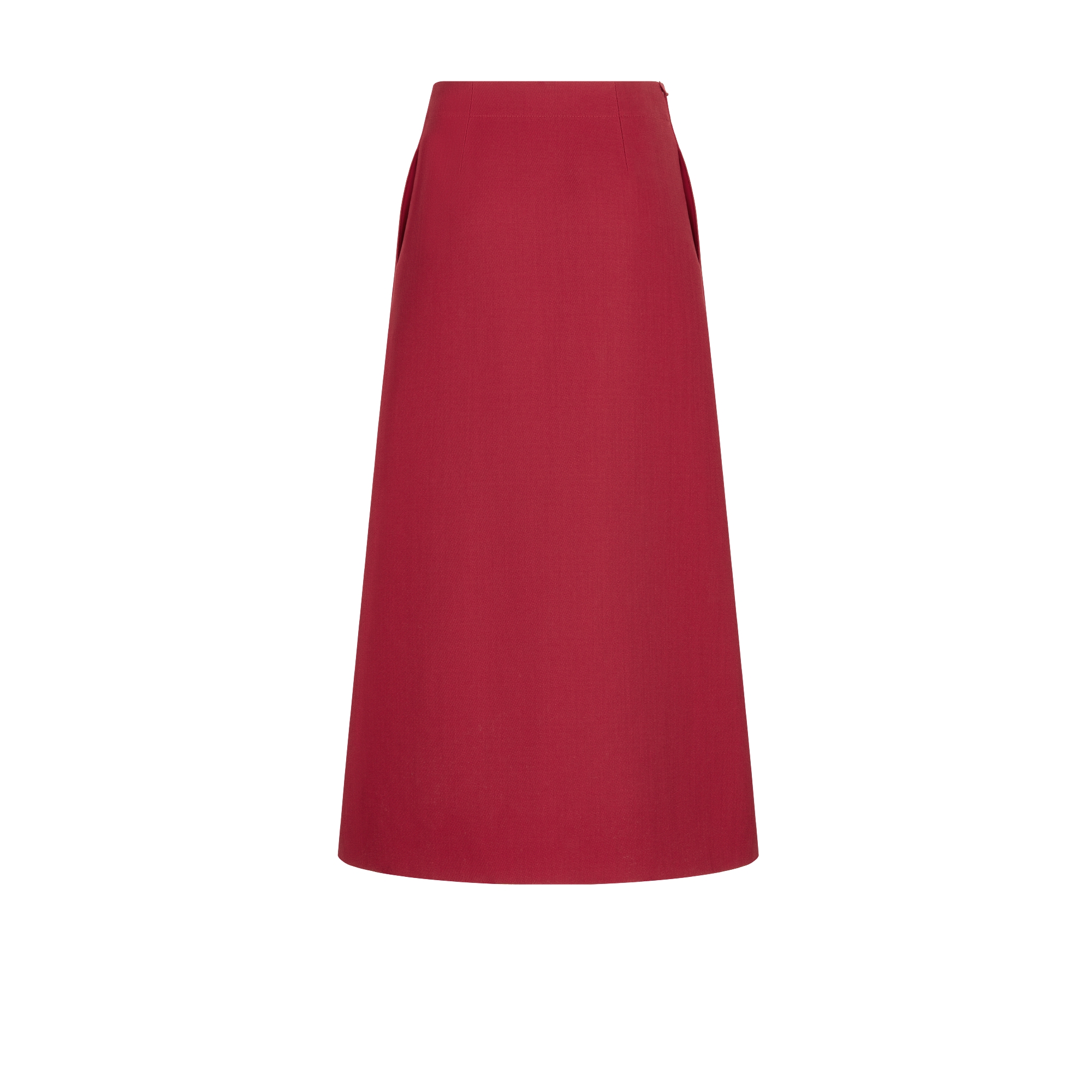 ストレート ミディスカート バージンウール & シルク グレインドプードル E08