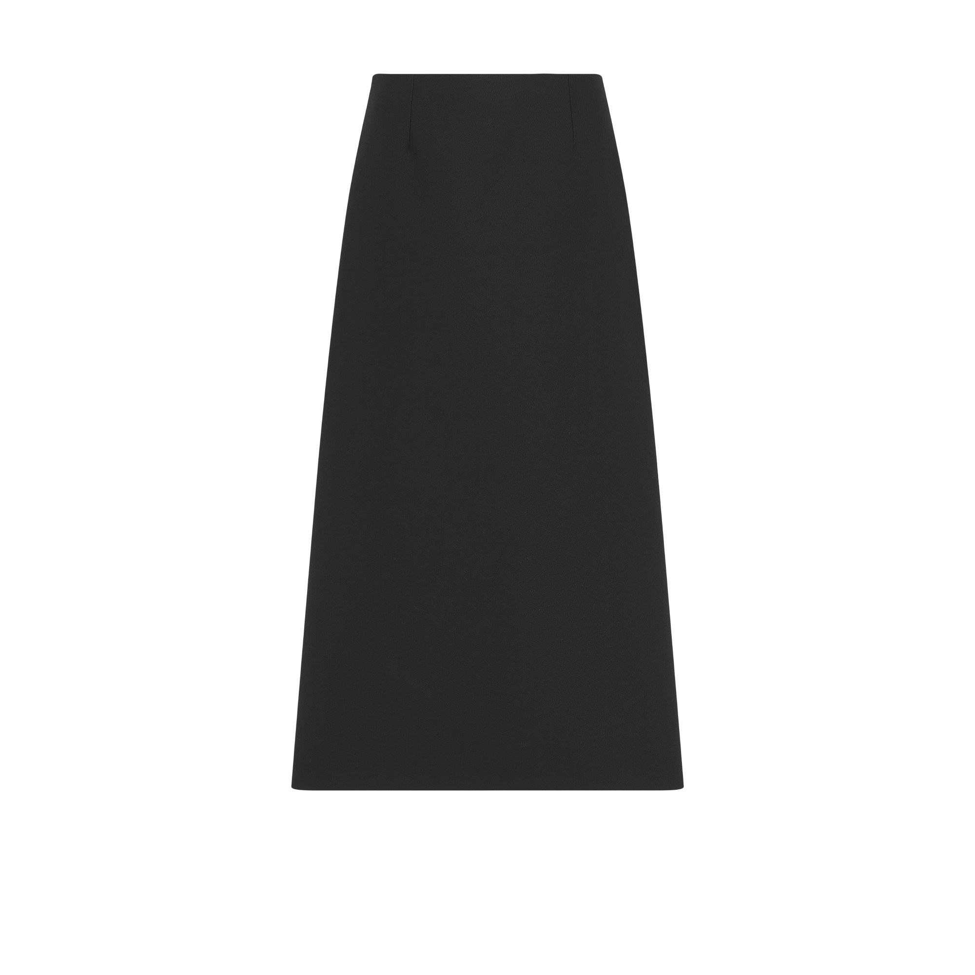 Mid-Length Macrocannage Straight Skirt Chambray Blue Cotton-Blend