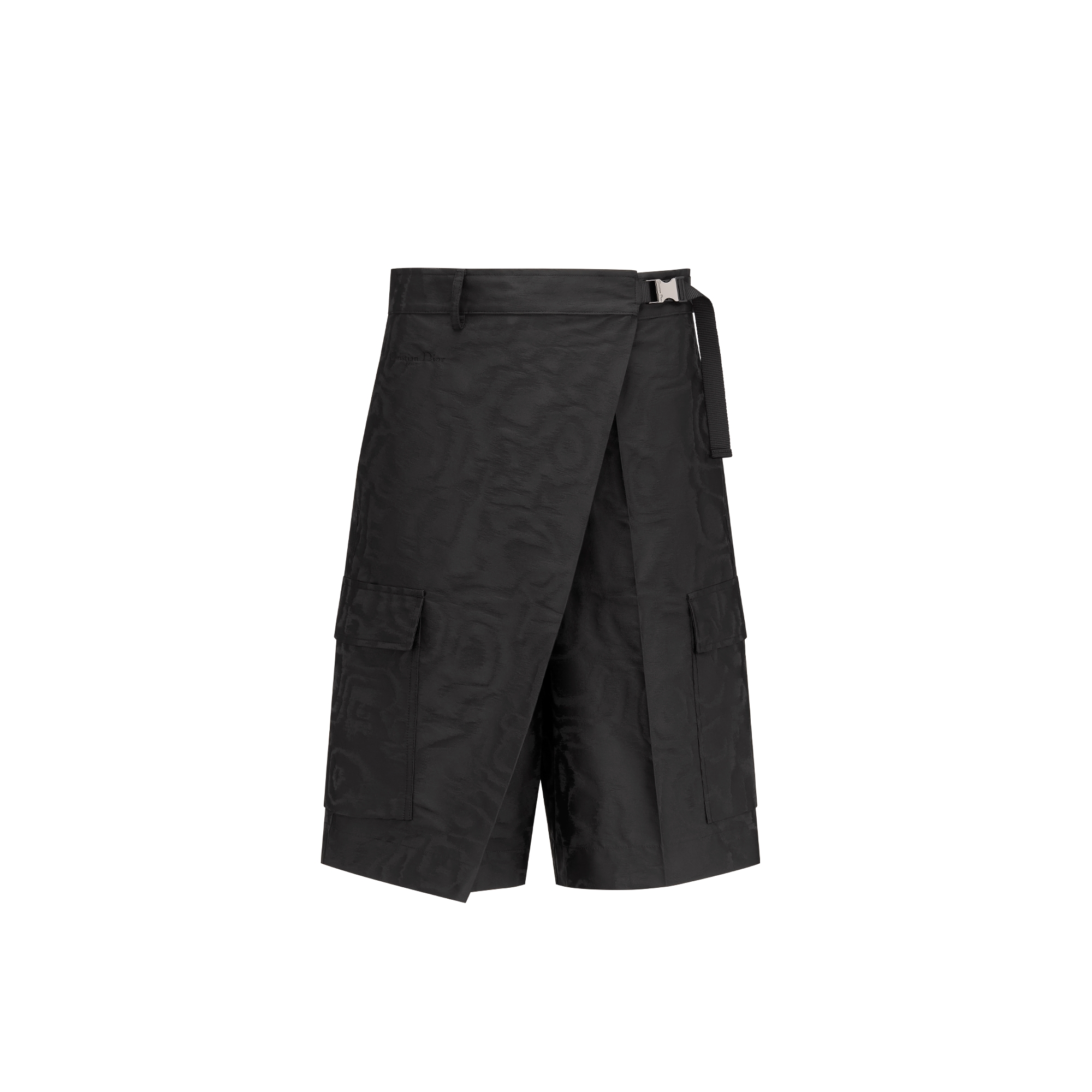 Cargo Wrap Bermuda Shorts Black Technical Moiré | DIOR
