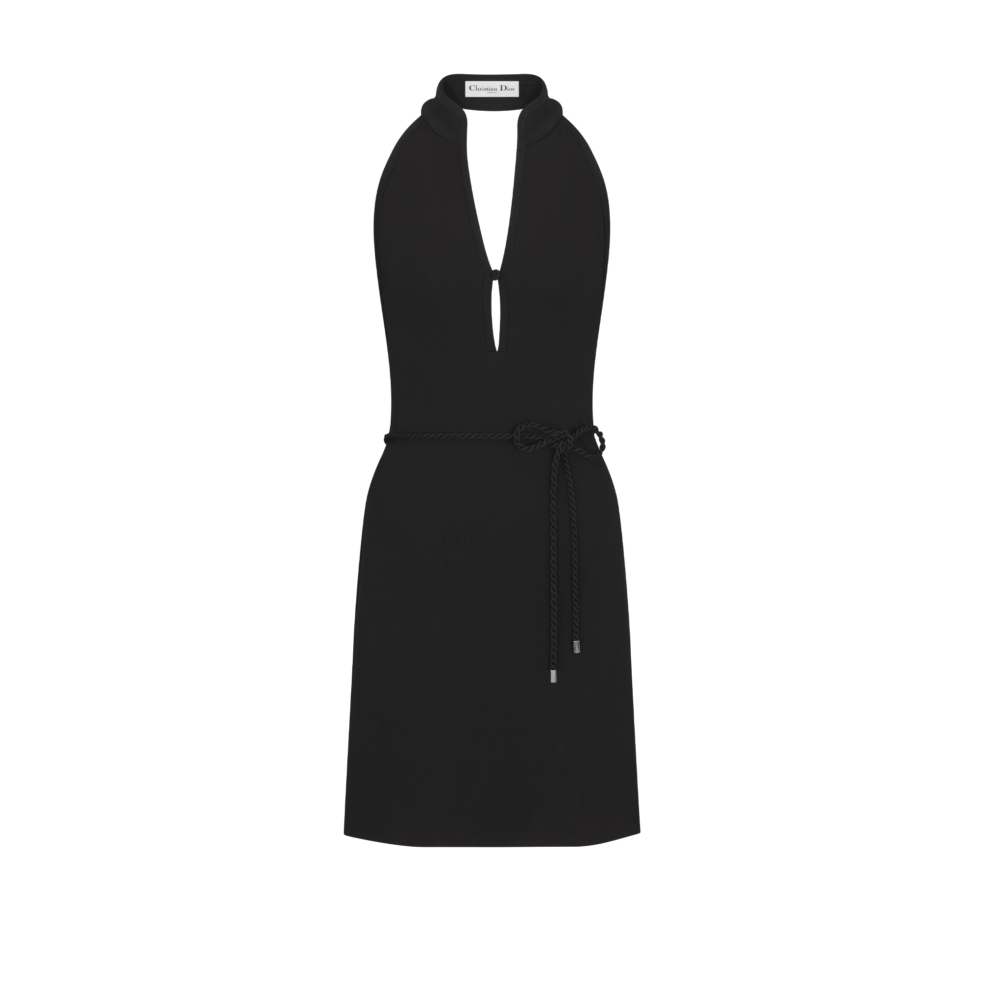 Dioriviera Short Fitted Dress Black Technical Jersey | DIOR